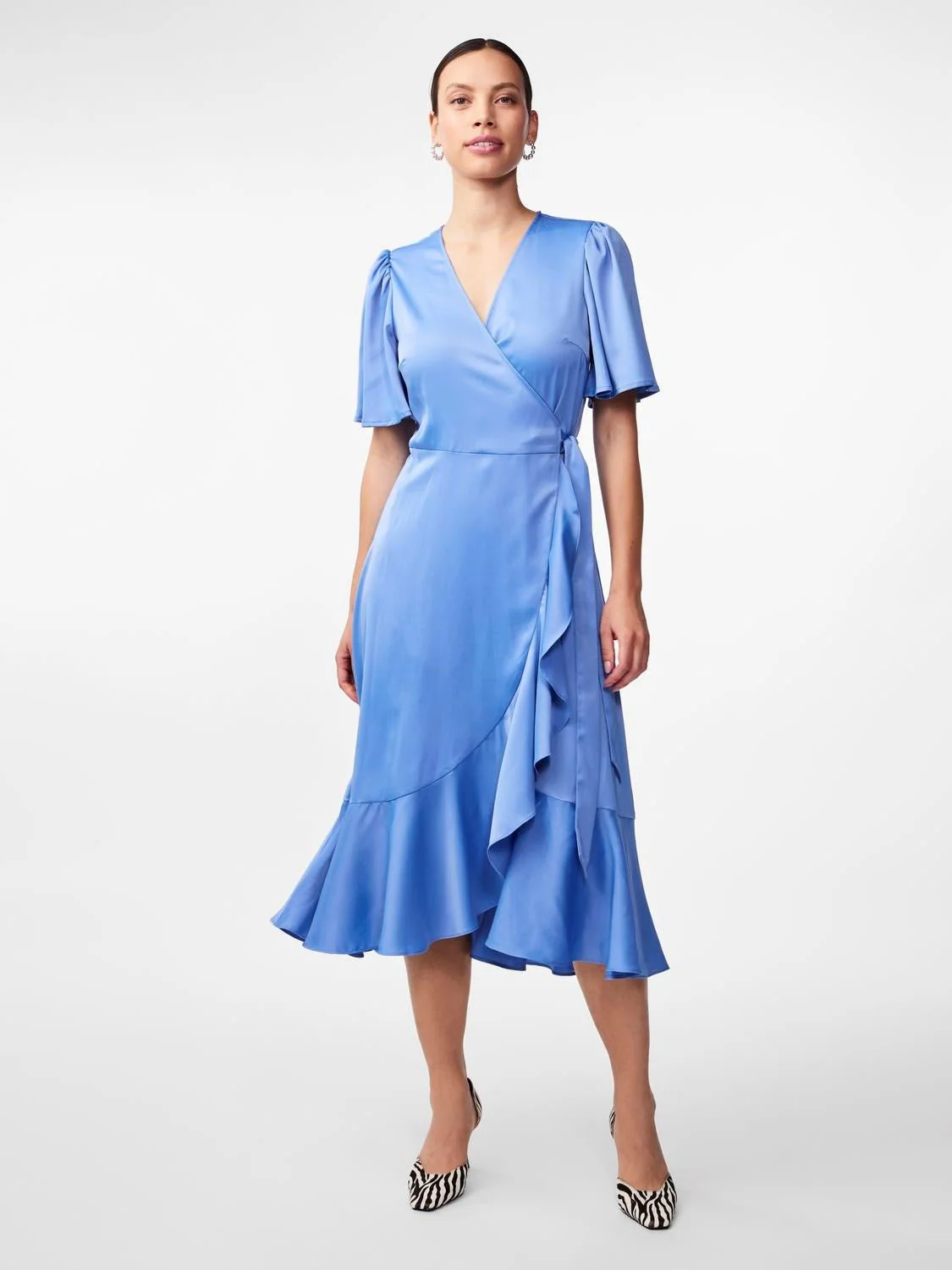 Yasthea 2/4 Midi Wrap Dress Ashleigh Blue - Image 3