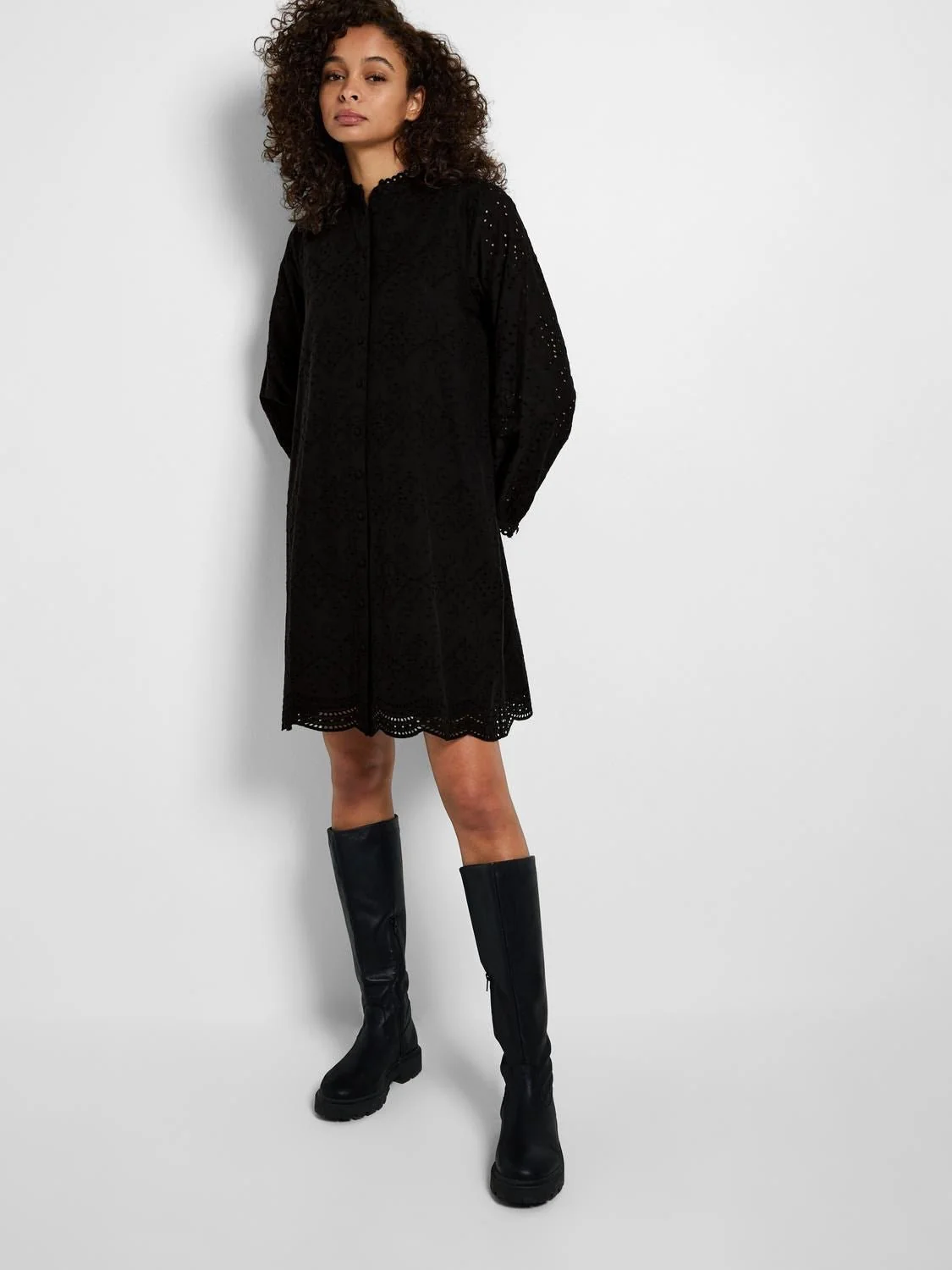 Tatiana Ls Short Embr Dress  Black - Image 10
