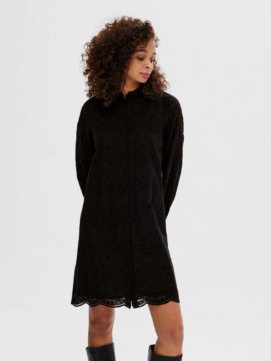 Tatiana Ls Short Embr Dress  Black - Image 9