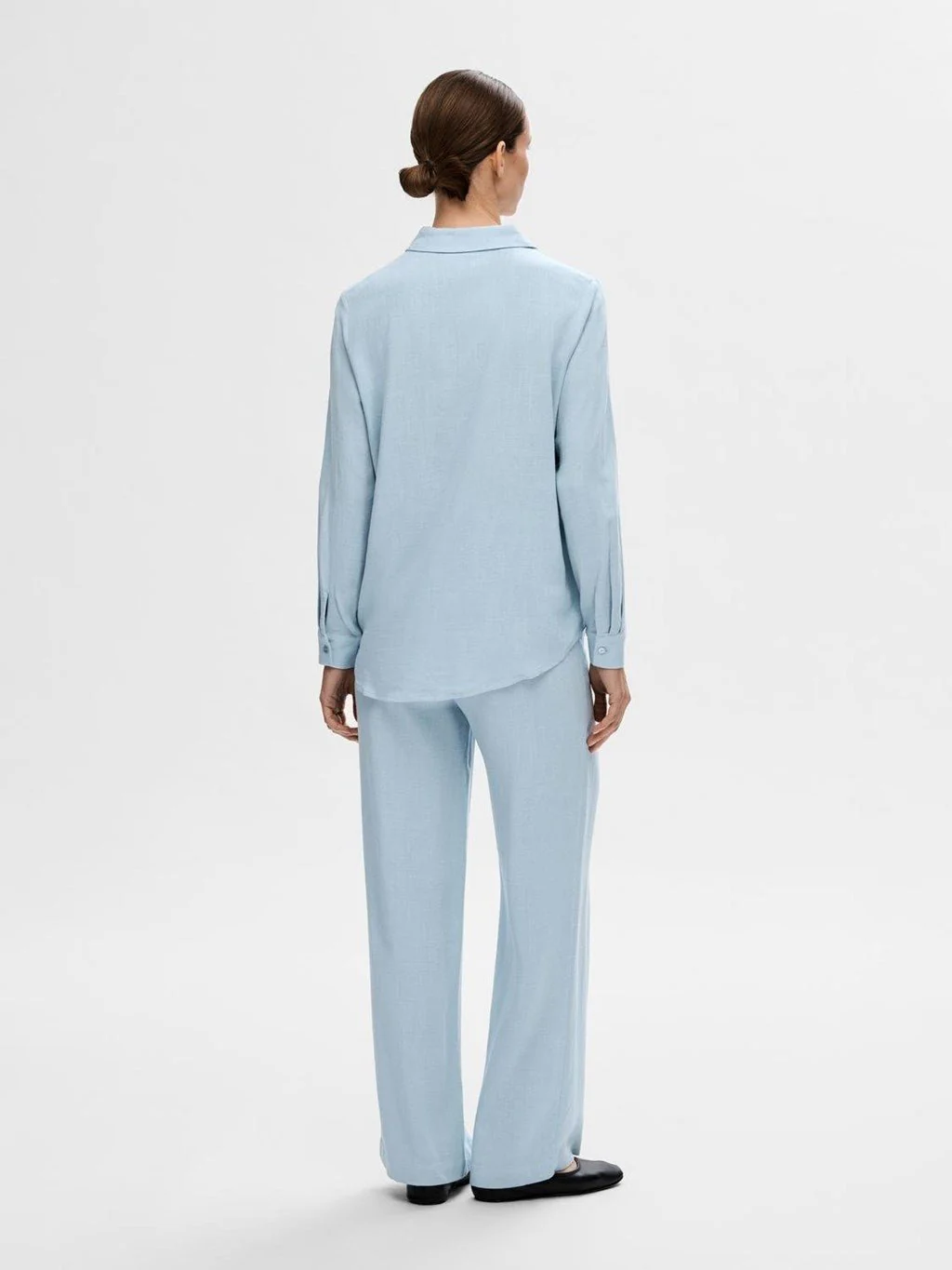 Viva-Gulia Hw Long Linen Pant Cashmere Blue - Image 6