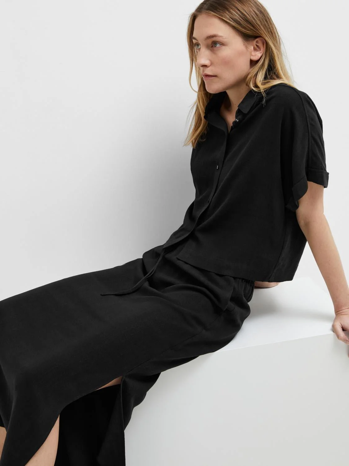 Viva Hw Ankle Skirt Black - Image 5