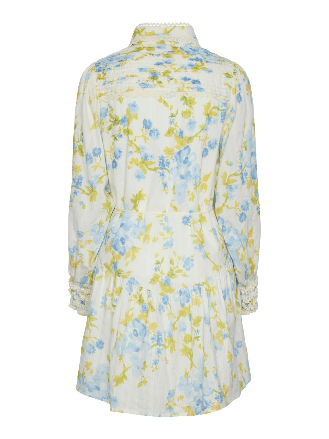 Yassomelli Ls Shirt Dress Fest Birch W. Blue Flowers - Image 5
