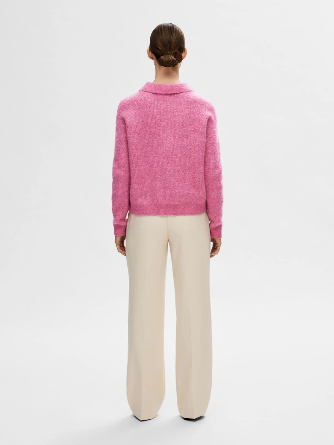 Sia-Mynte Ls Half Zip Knit Phlox Pink Melange - Image 9