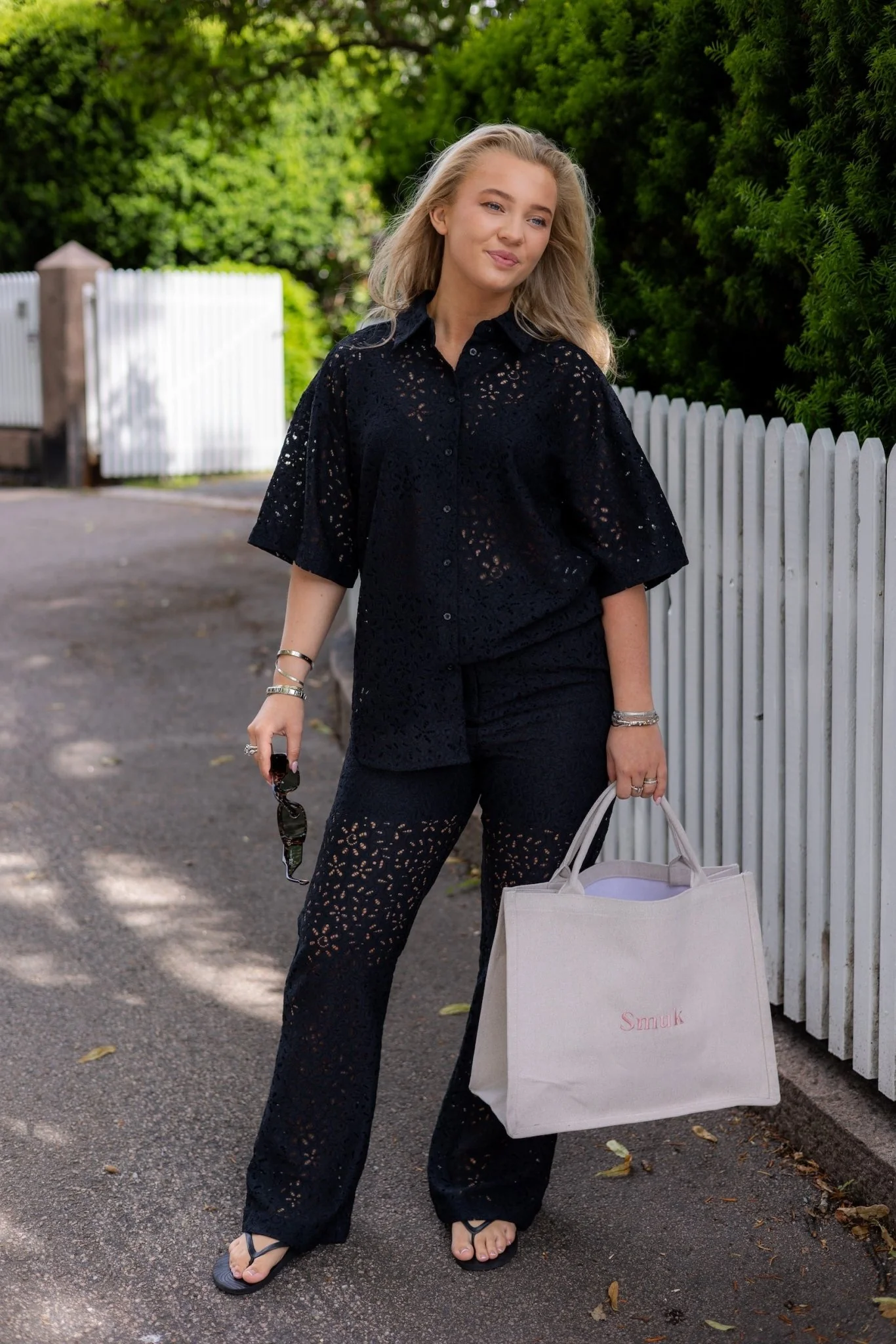 Karola Hw Flared Lace Pant B Black - Image 4