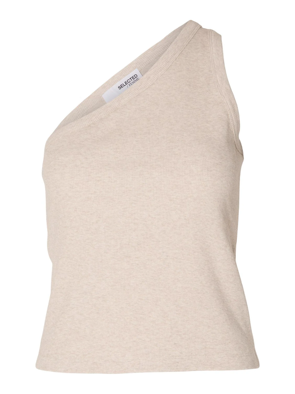 Anna One Shoulder Top Oatmeal Melange