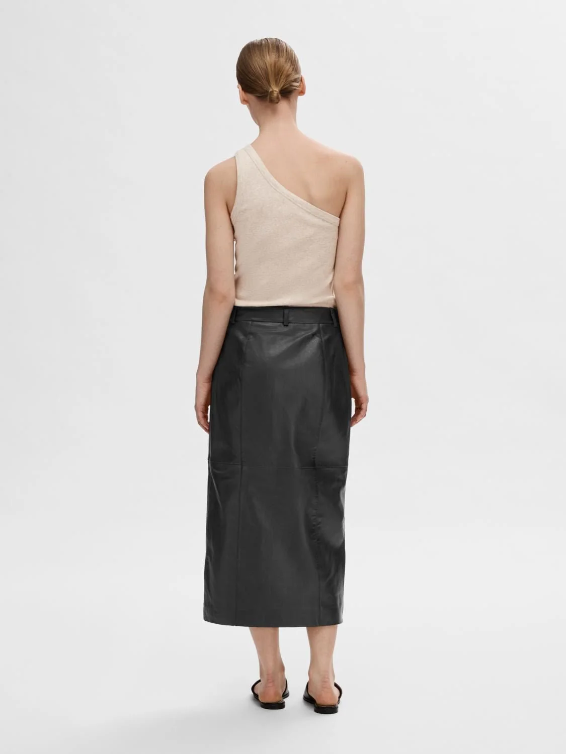Anna One Shoulder Top Oatmeal Melange - Image 6