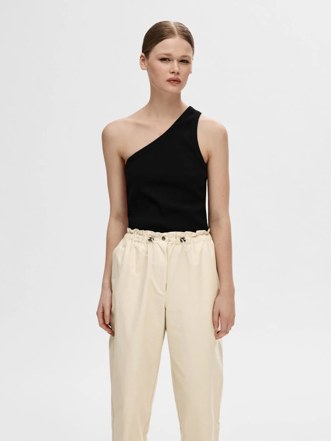 Anna One Shoulder Top Black - Image 3