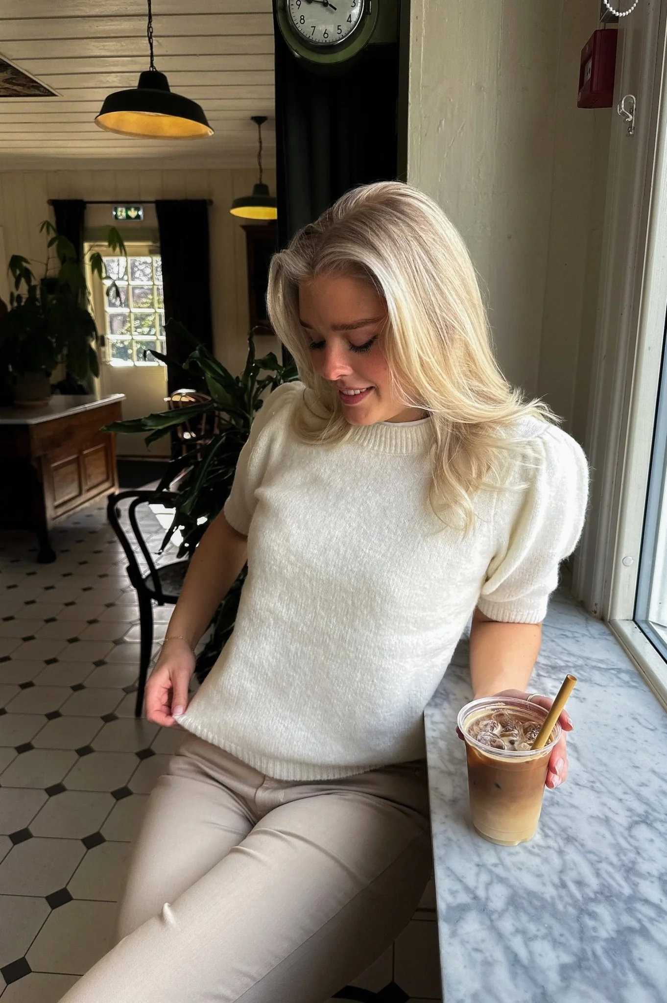 Yasanne Ss Knit Pullover Star White - Image 3