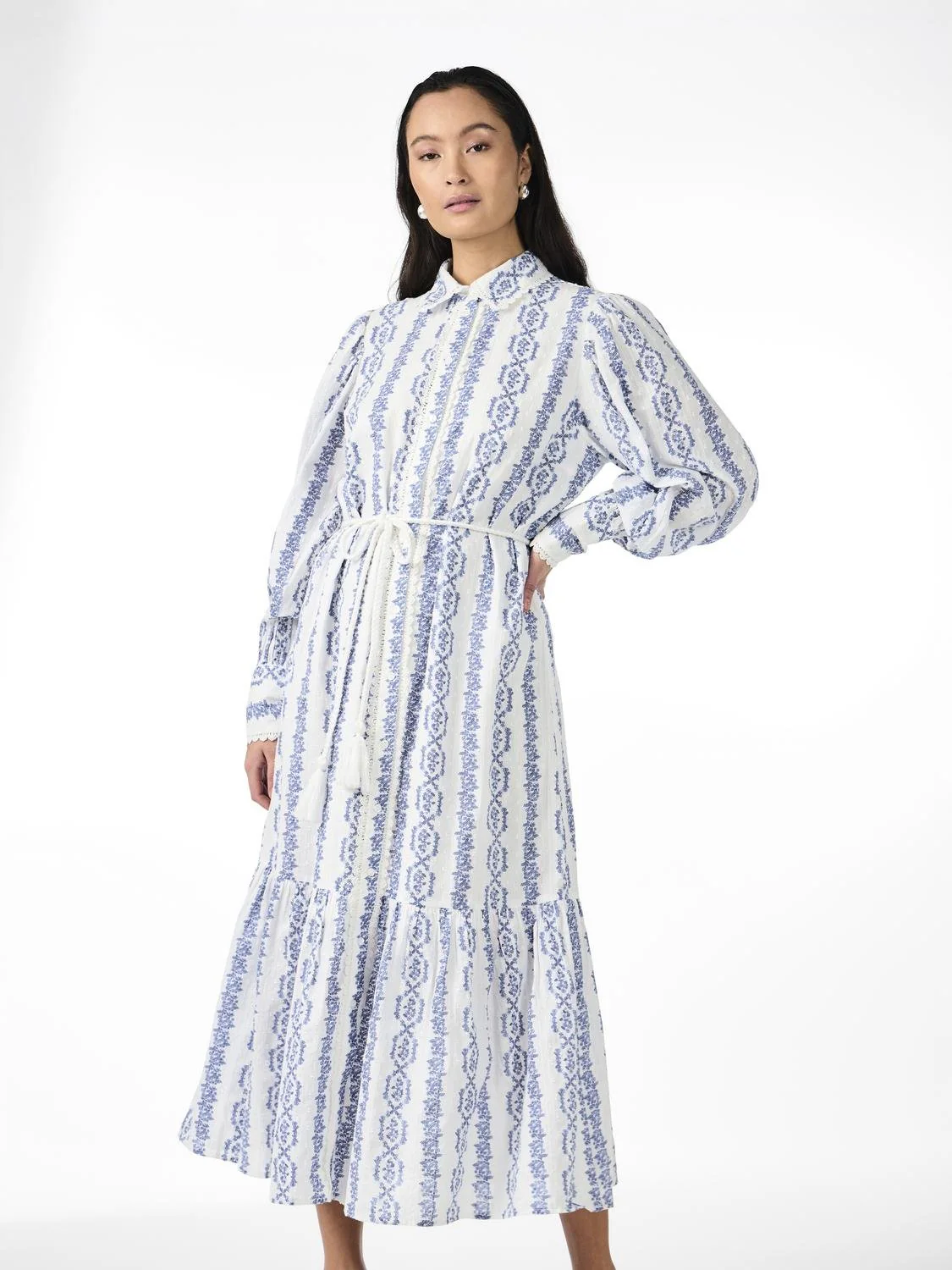 Yastovina Ls Long Shirt Dress Star White Tovina Print - Image 2