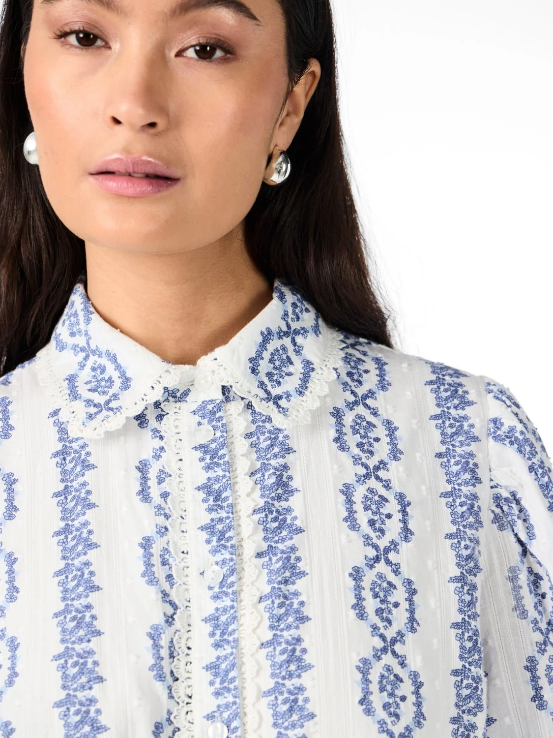 Yastovina Ls Long Shirt Dress Star White Tovina Print - Image 3
