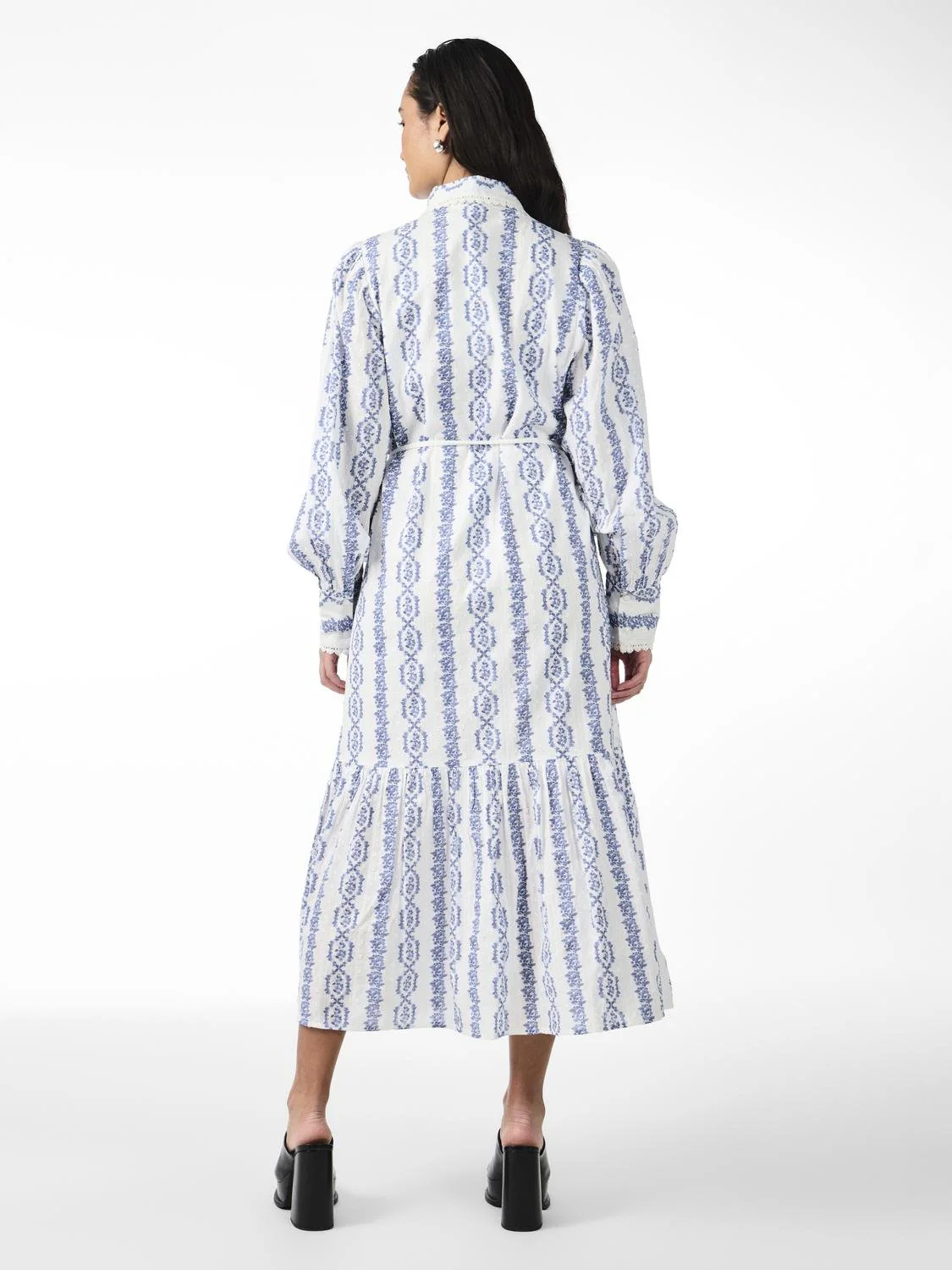 Yastovina Ls Long Shirt Dress Star White Tovina Print - Image 4