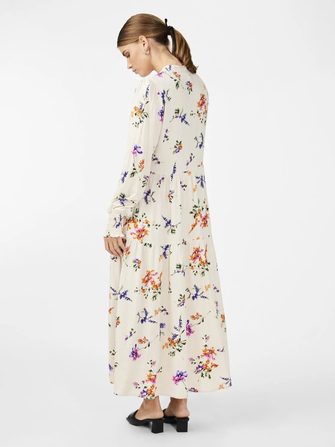 Yasasina Ls Long Shirt Dress Whitecap Gray Botanica Print - Image 5