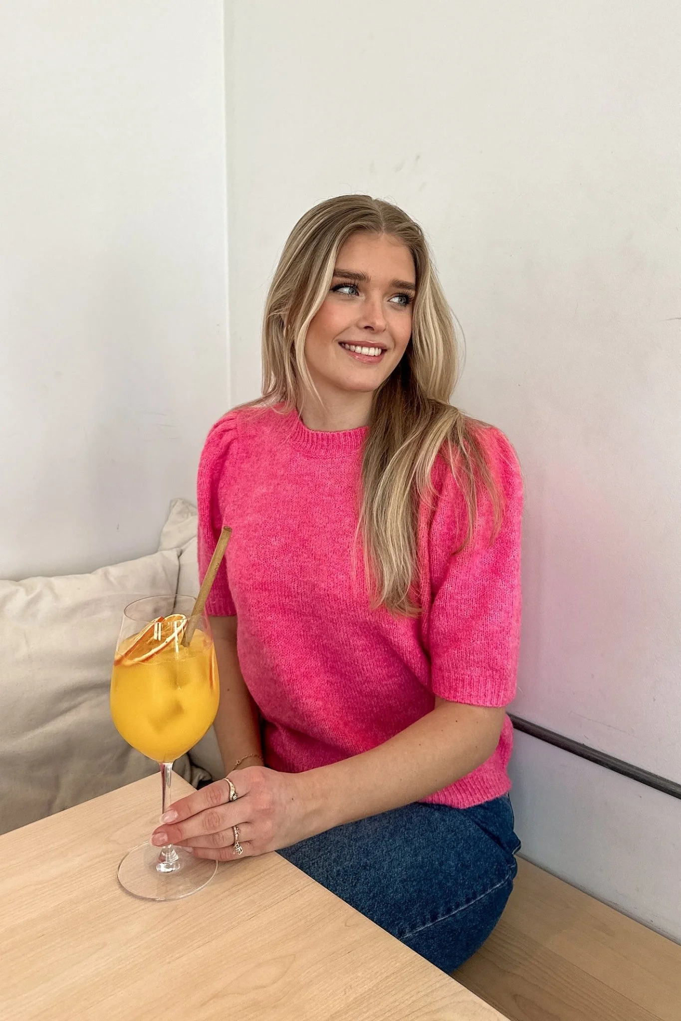 Yasanne Ss Knit Pullover Sangria Sunset - Image 3