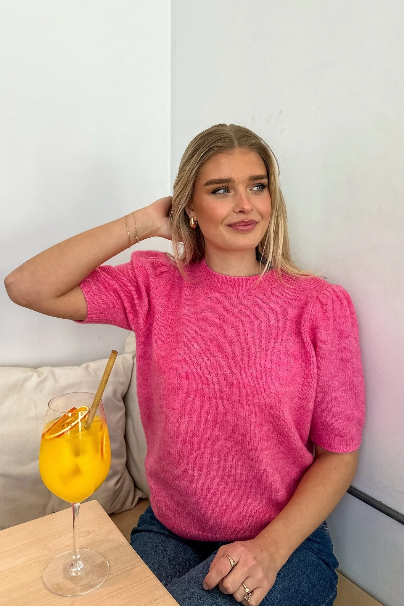 Yasanne Ss Knit Pullover Sangria Sunset - Image 4