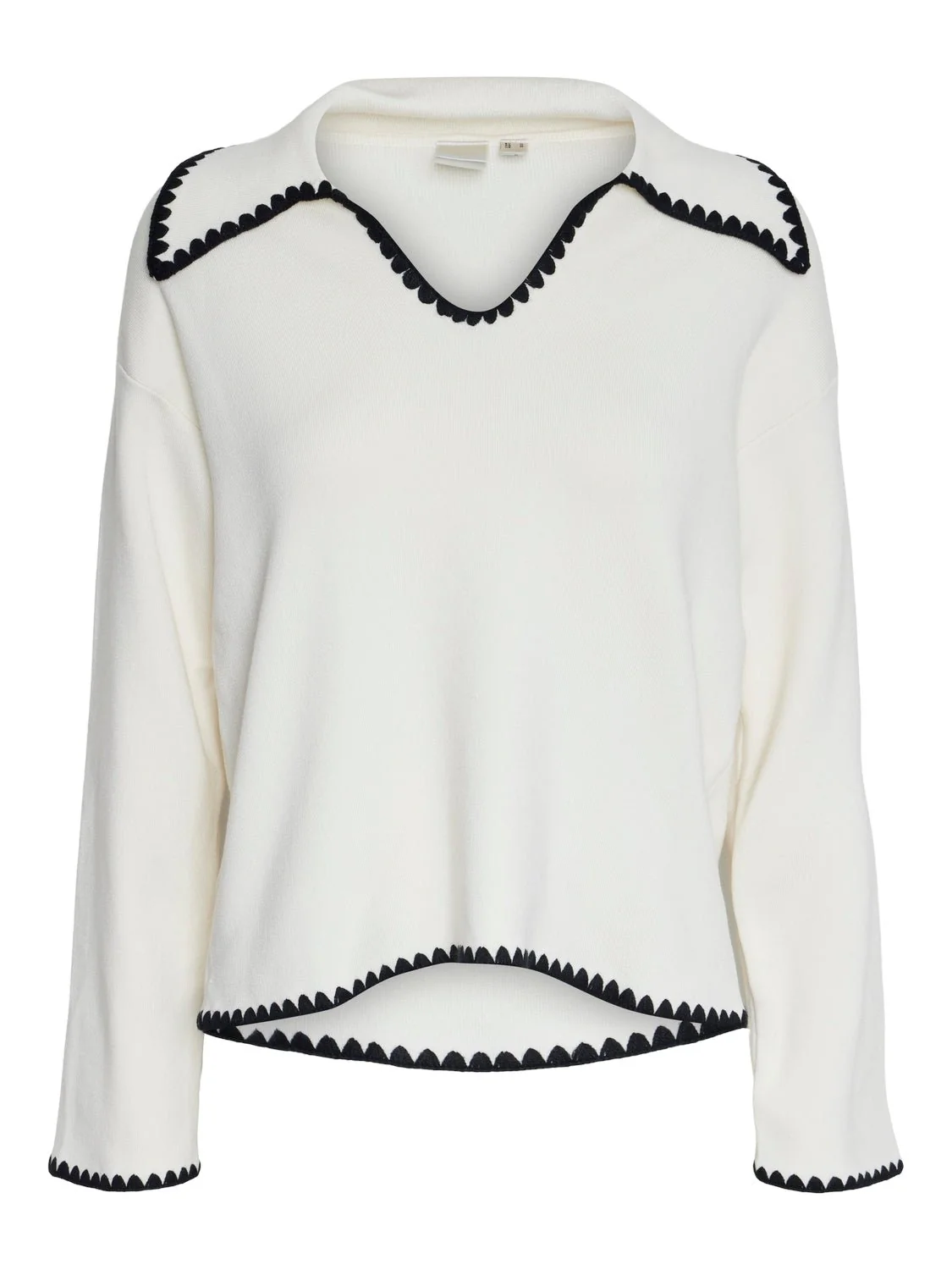 Yasstitch Ls Knit Pullover Birch Black - Image 2