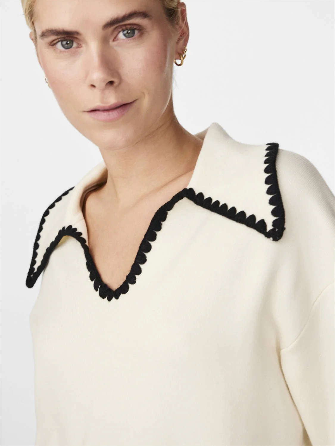 Yasstitch Ls Knit Pullover Birch Black - Image 6