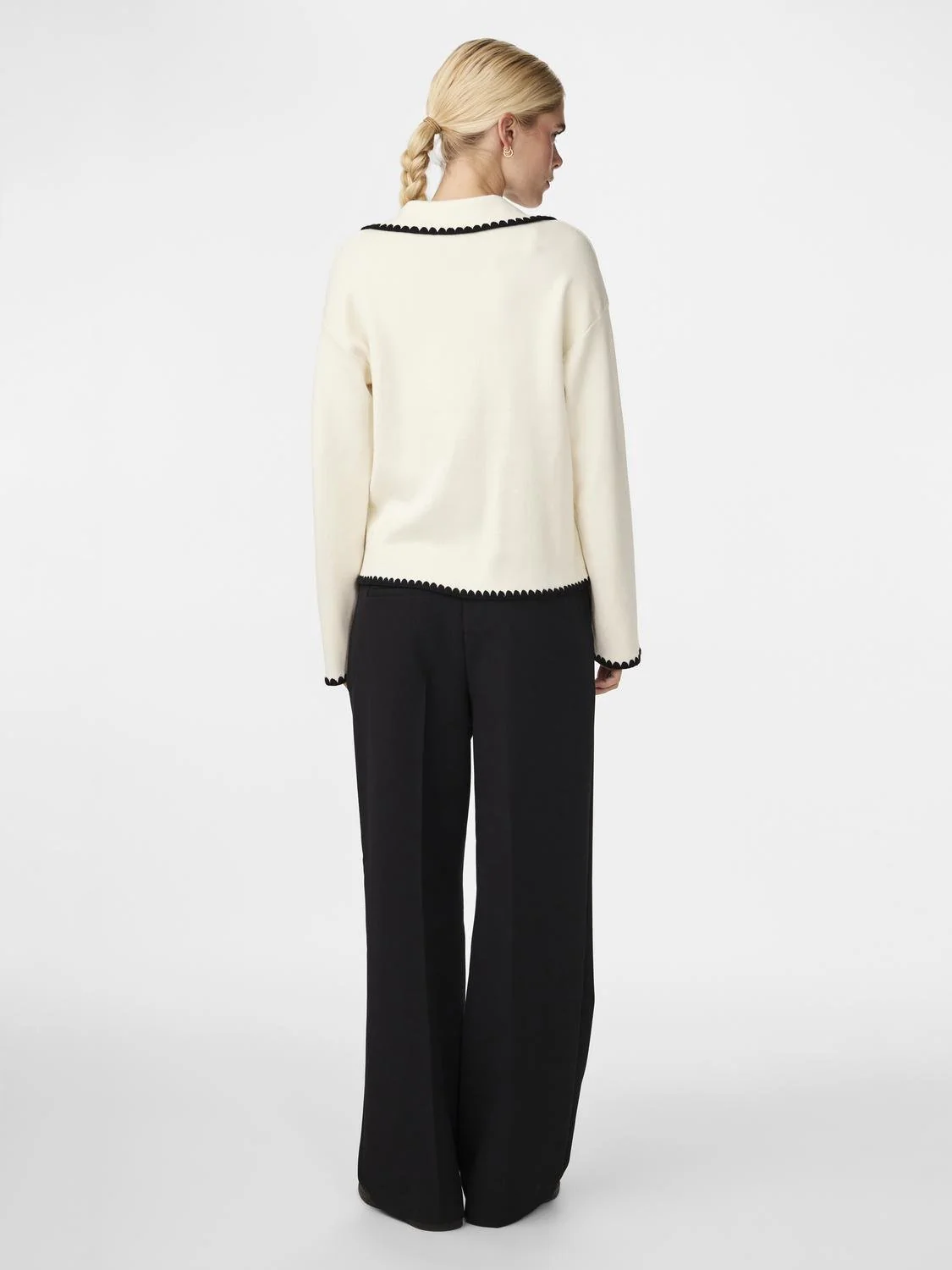 Yasstitch Ls Knit Pullover Birch Black - Image 7
