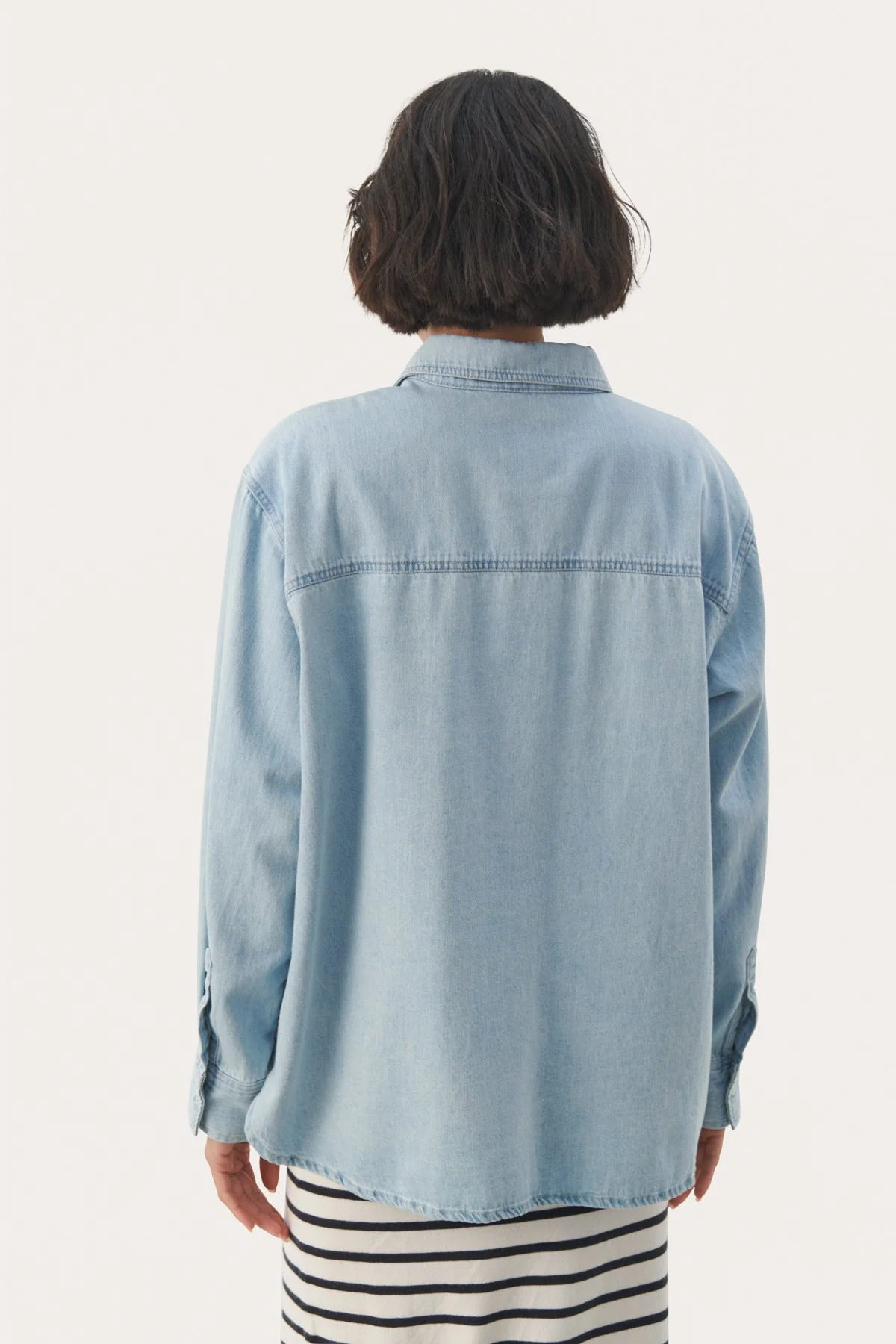 Collettepw Shirt Whiteish Blue Denim - Image 6
