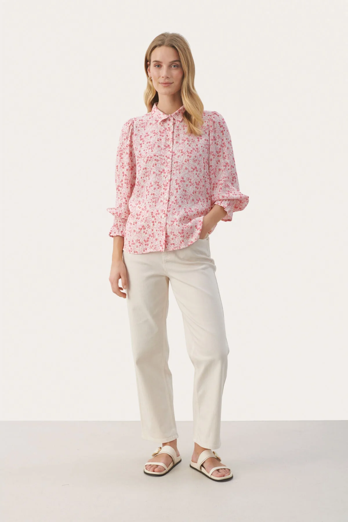Nevinpw Shirt Claret Red Mini Flower - Image 2