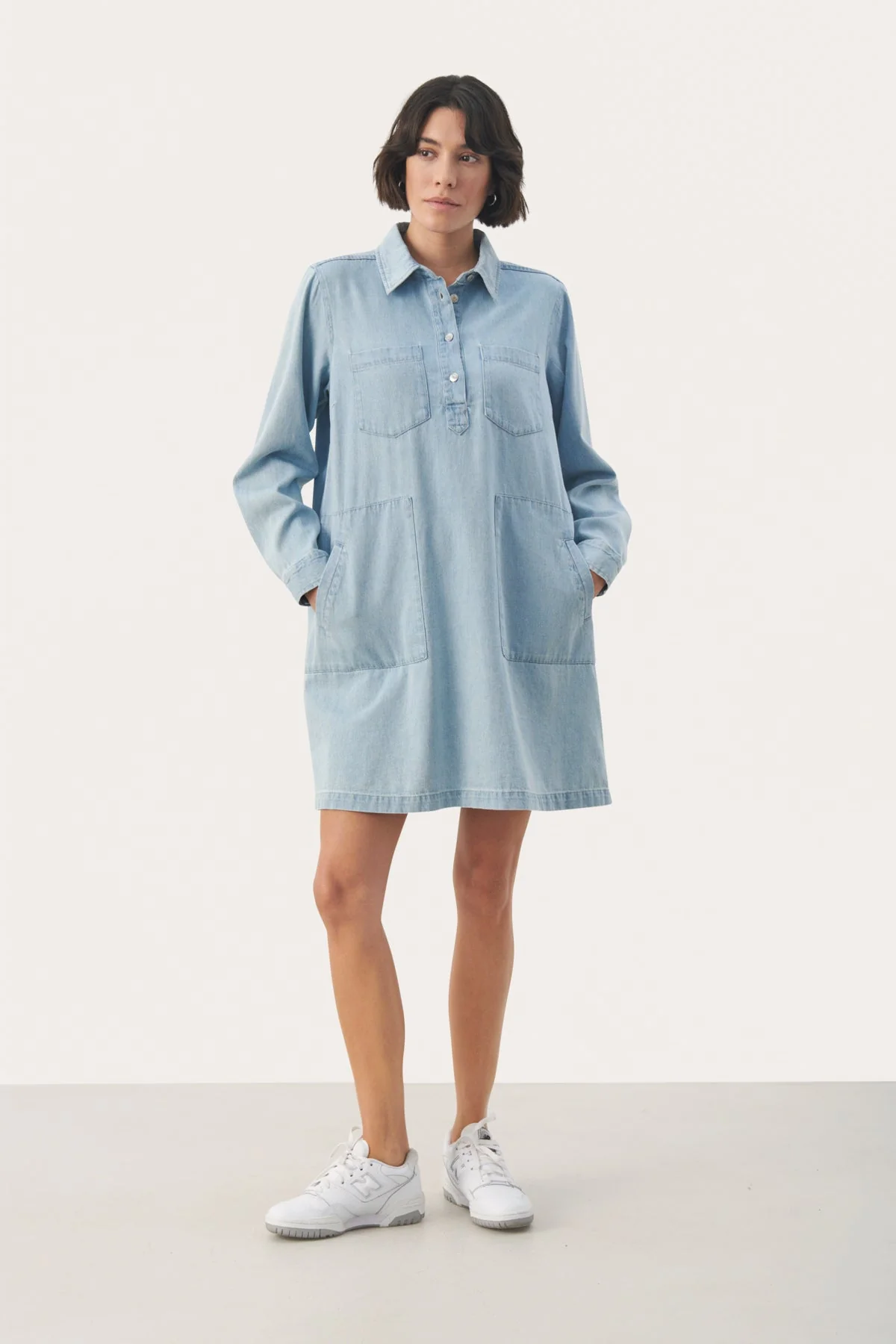 Stinepw Dress Whiteish Blue Denim - Image 2
