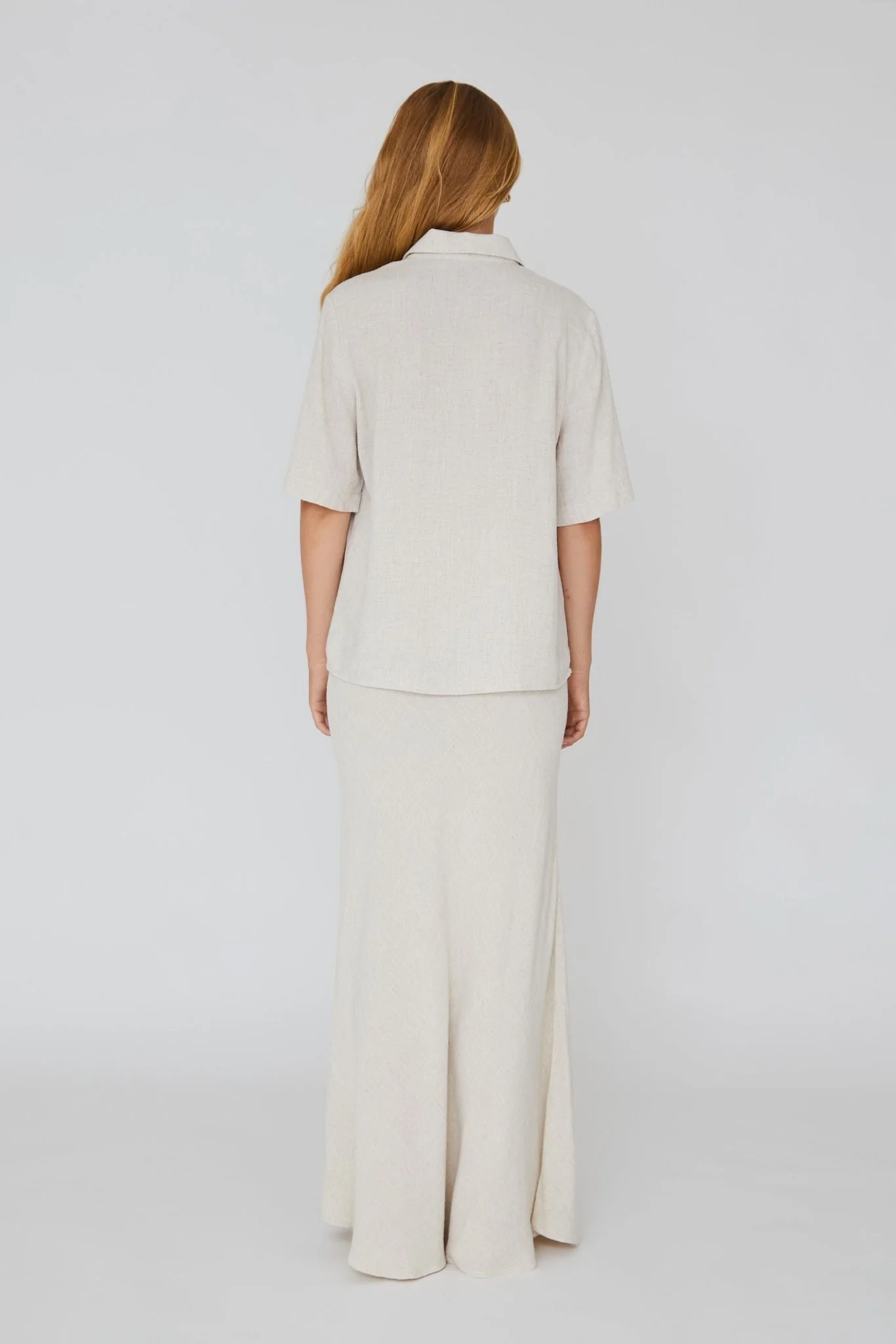 Linen Maxi Skirt Sand - Image 3