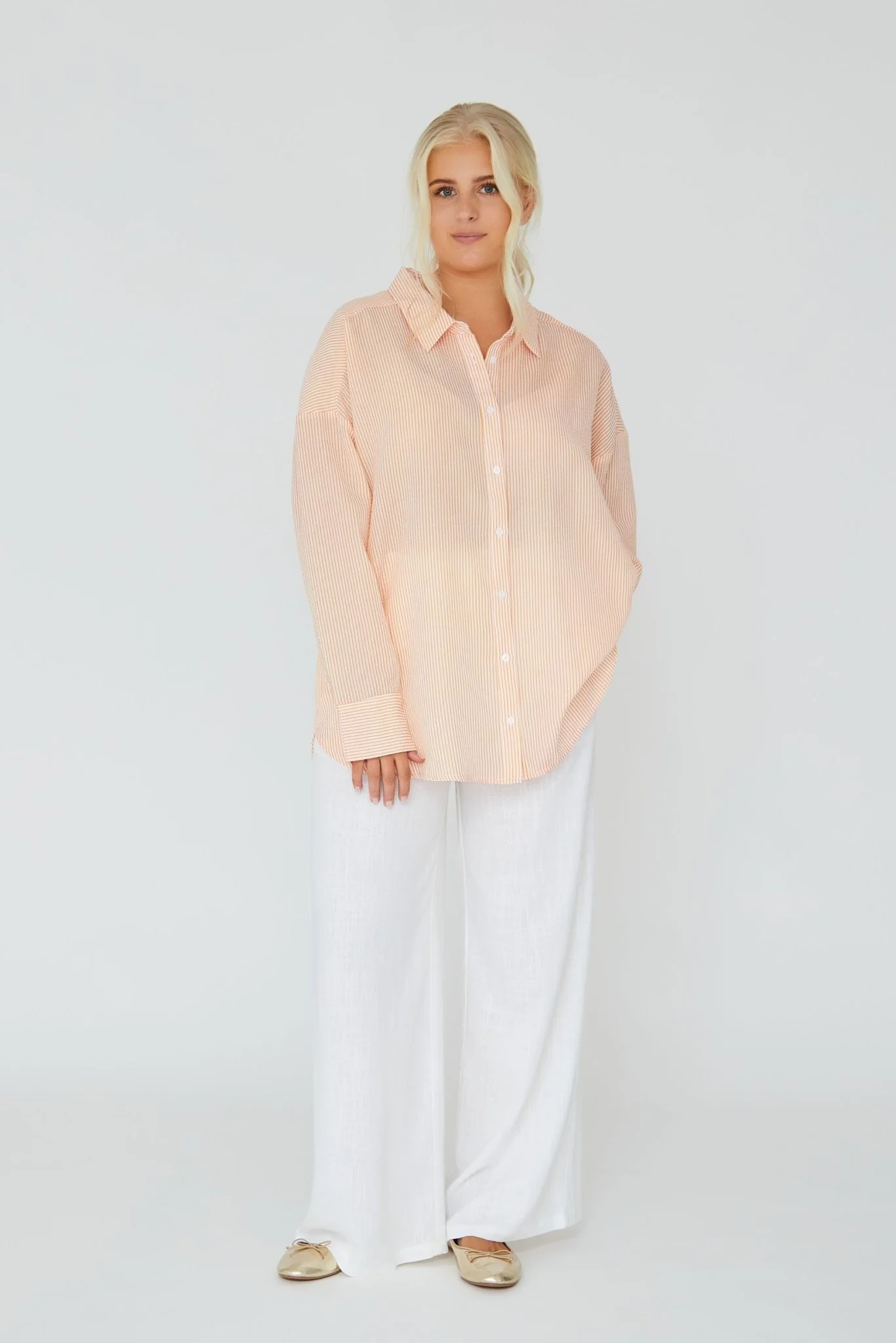 Sonja Shirt Orange/White - Image 5