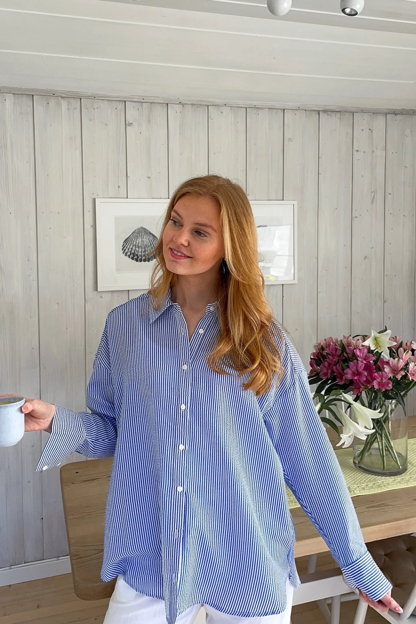 Sonja Shirt Navy/White