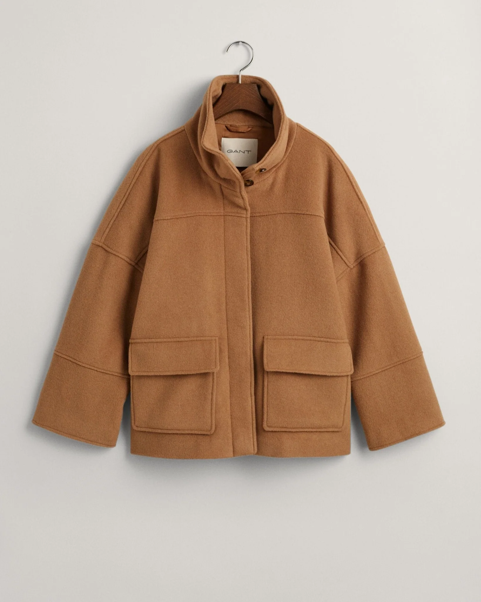 Cropped Wool Jacket Warm Khaki