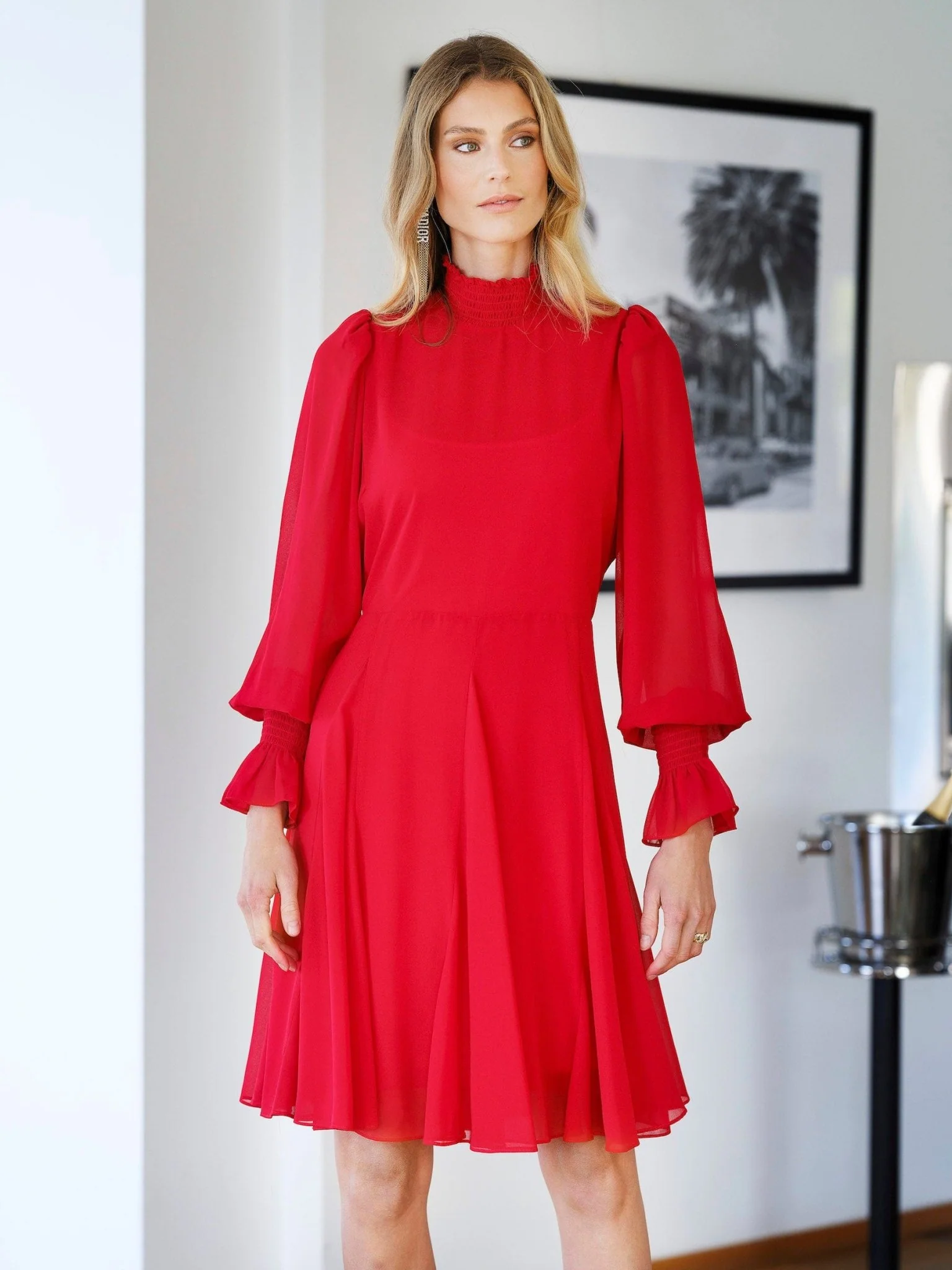 Emilia Dress Red - Image 3