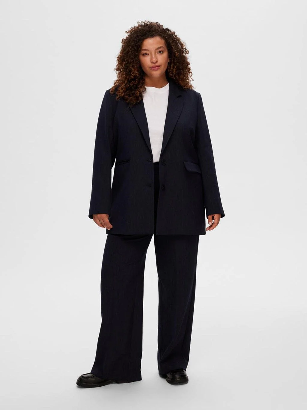 Rita Ls Relaxed Blazer Dark Sapphire Melange - Image 6