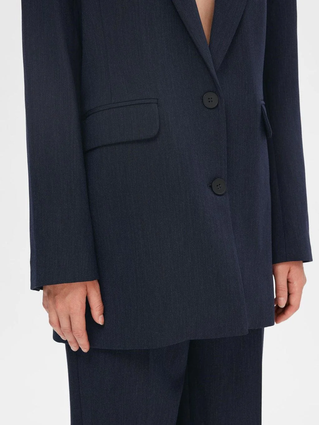 Rita Ls Relaxed Blazer Dark Sapphire Melange - Image 8