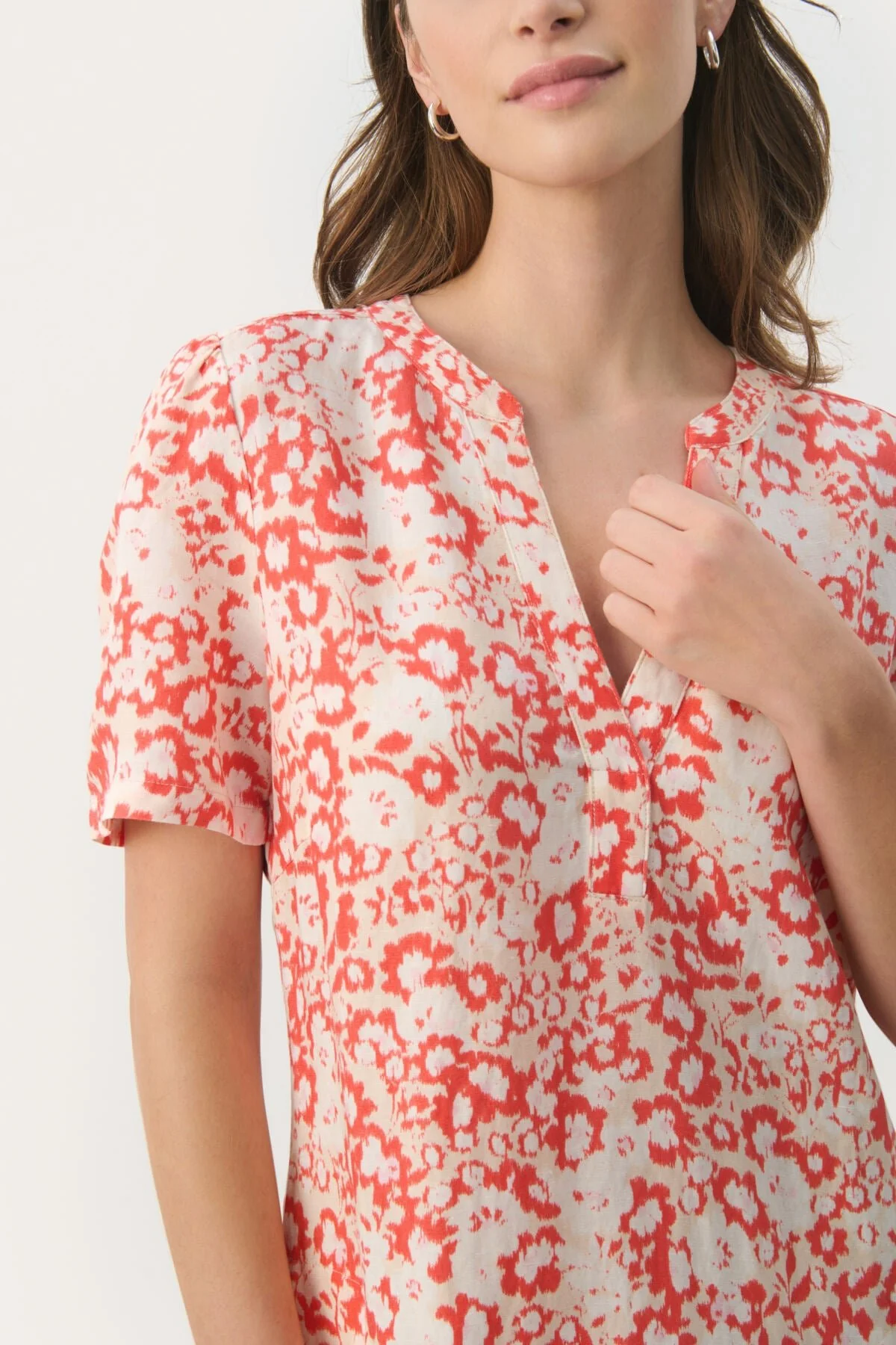 Aminasepw Dress Mandarin Red Blurred Flower - Image 4
