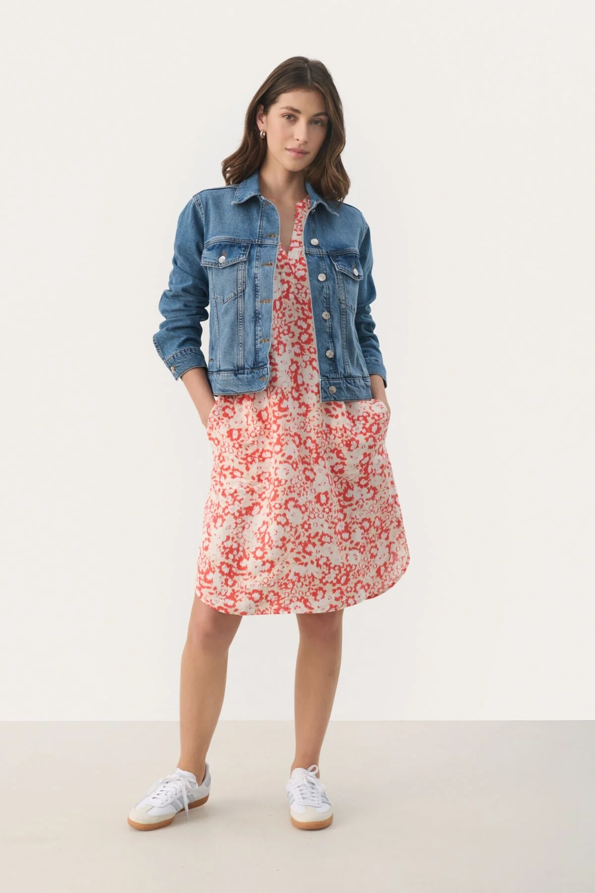 Aminasepw Dress Mandarin Red Blurred Flower - Image 5