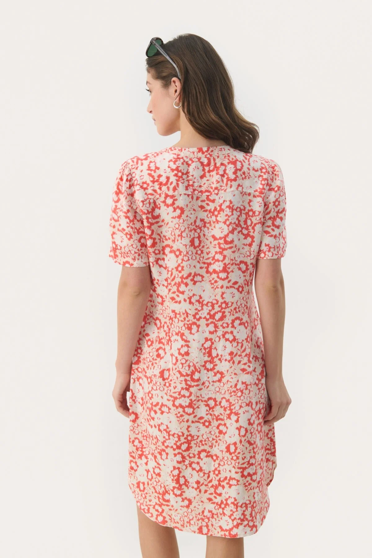 Aminasepw Dress Mandarin Red Blurred Flower - Image 6