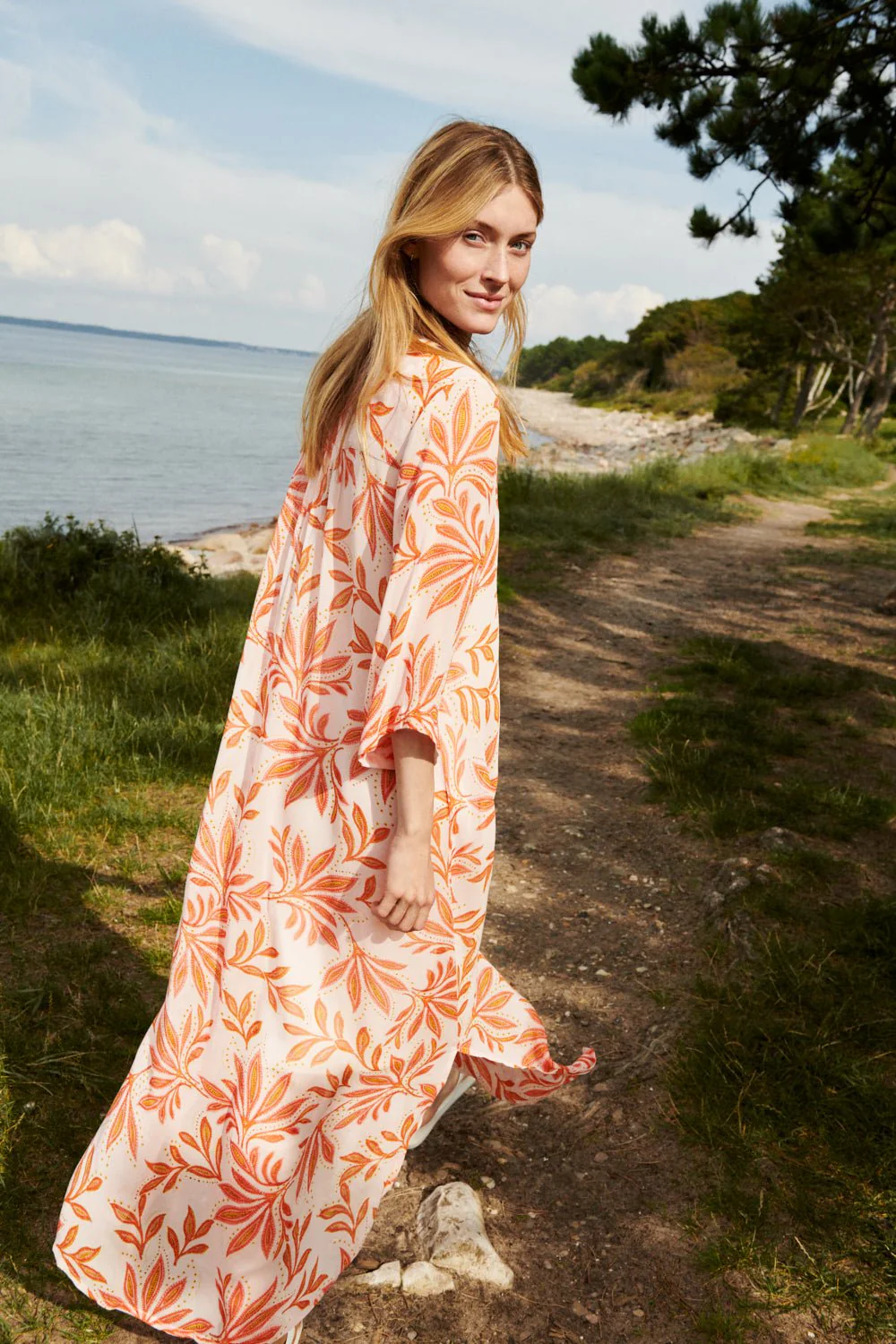 Beritpw Dress Potpourri Delicate Leaf