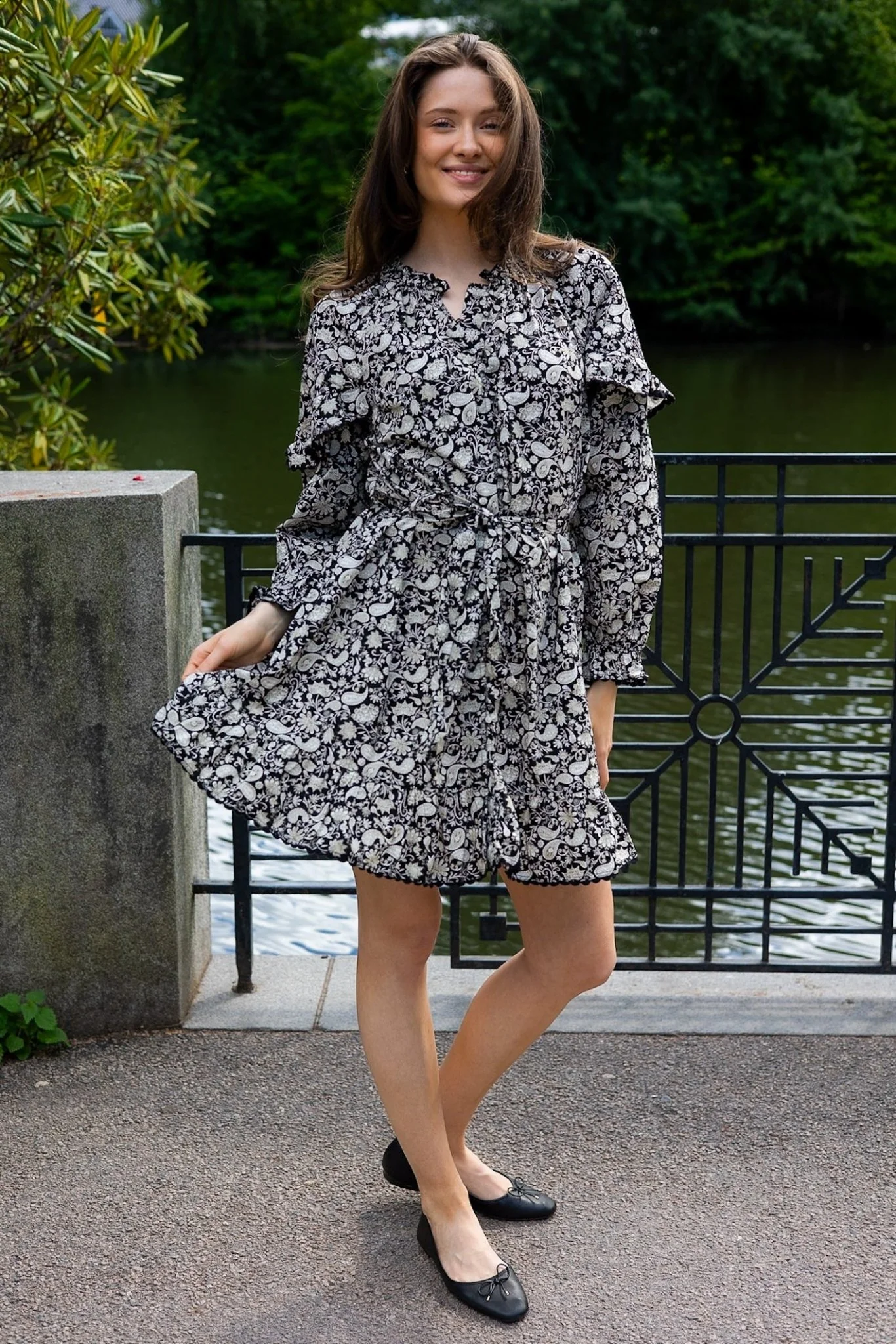 Yaspace Ls Dress Black Pace Print - Image 3