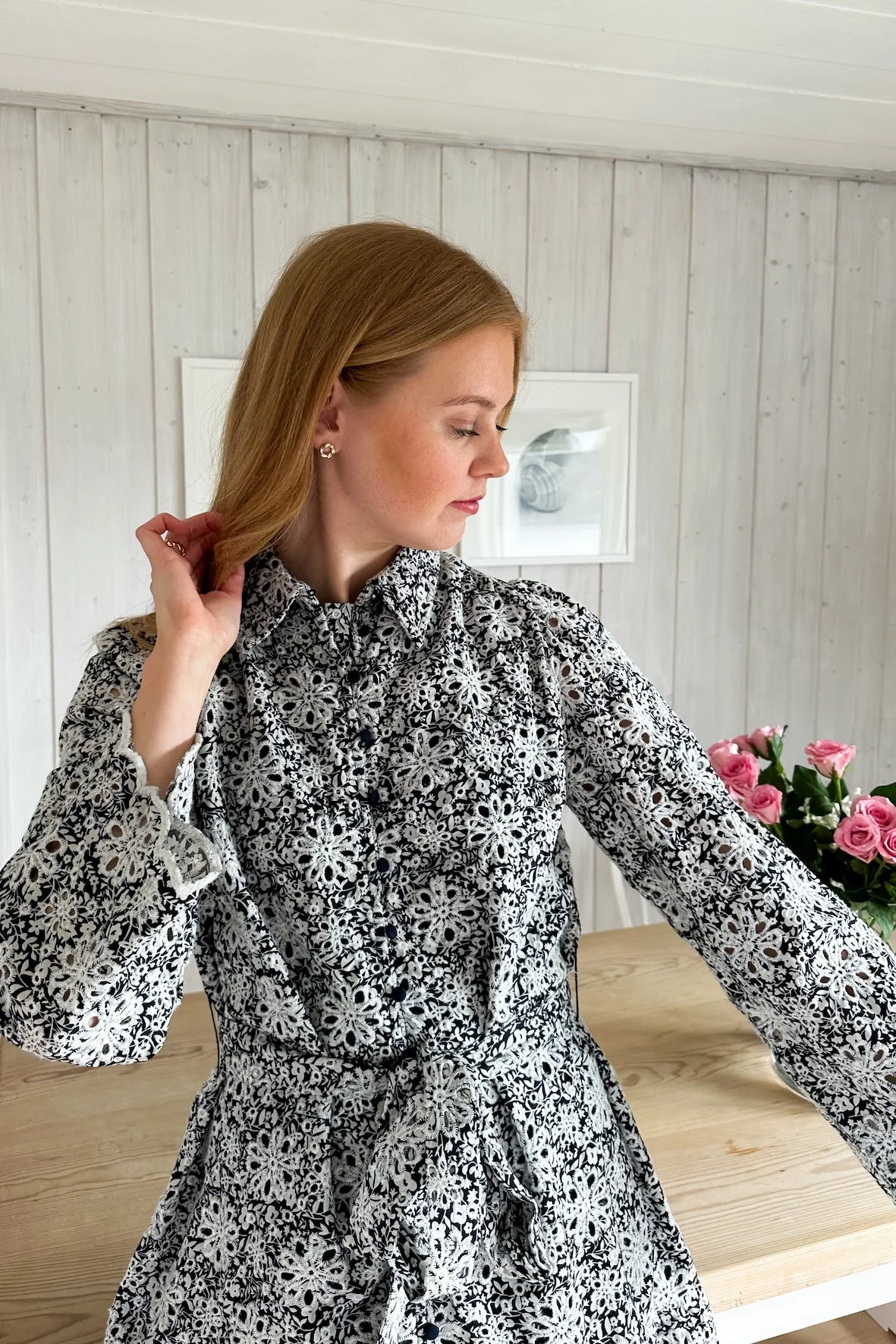 Yascorinna 7/8 Shirt Dress Navy Blazer Corinna Print - Image 3