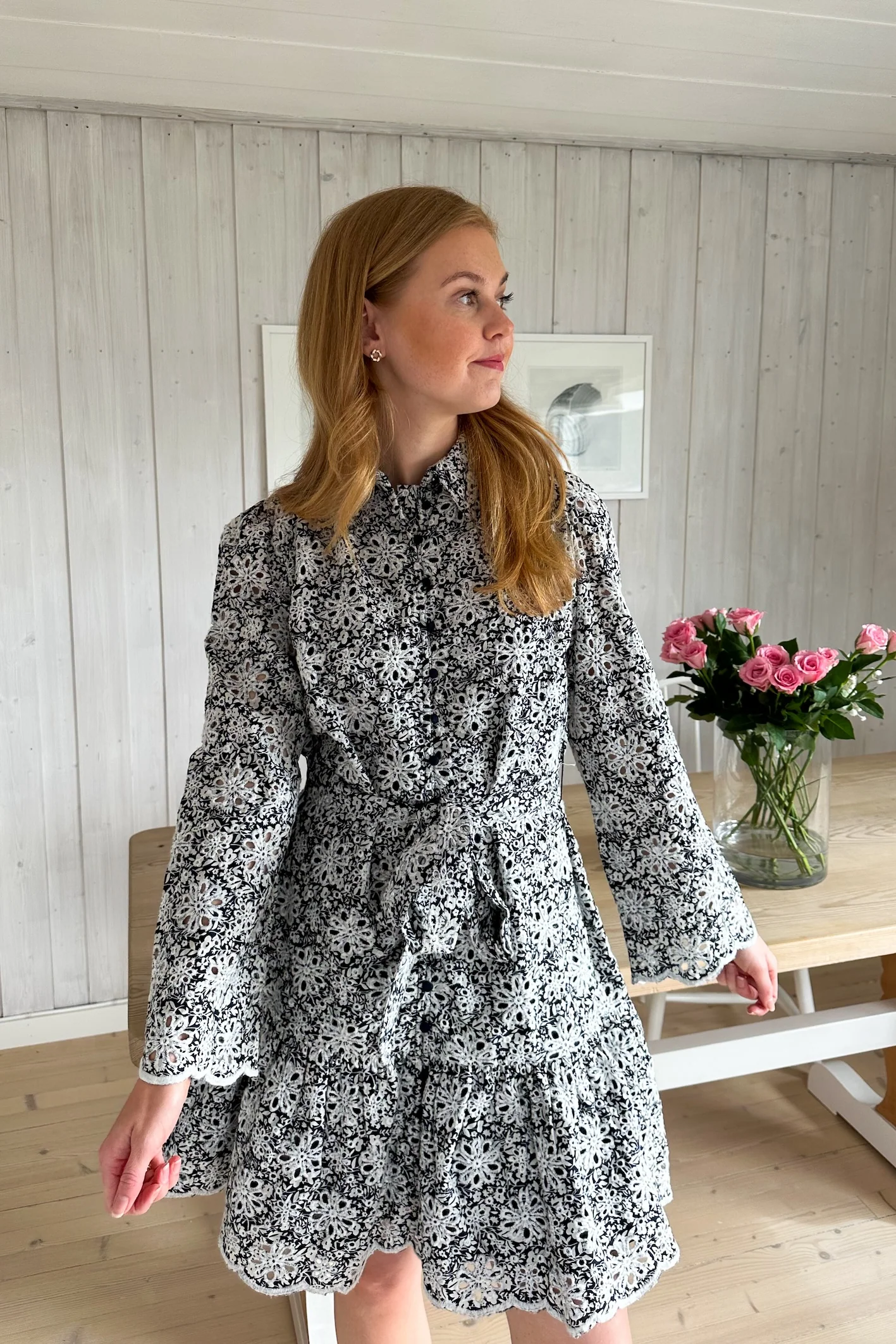 Yascorinna 7/8 Shirt Dress Navy Blazer Corinna Print - Image 4