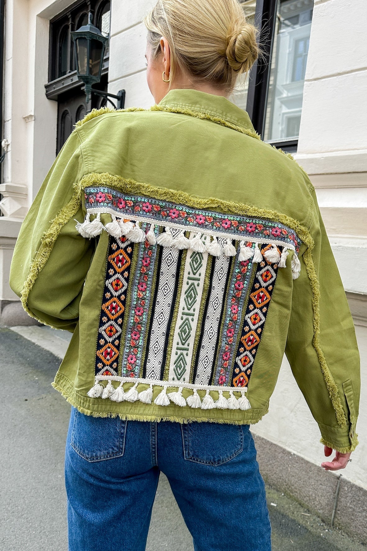 Yastokka Embroidery Jacket Mosstone W. Wash Effect