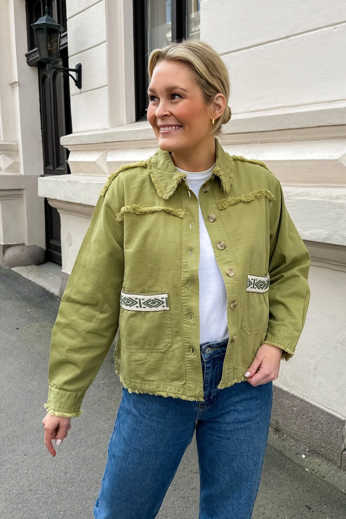 Yastokka Embroidery Jacket Mosstone W. Wash Effect - Image 5
