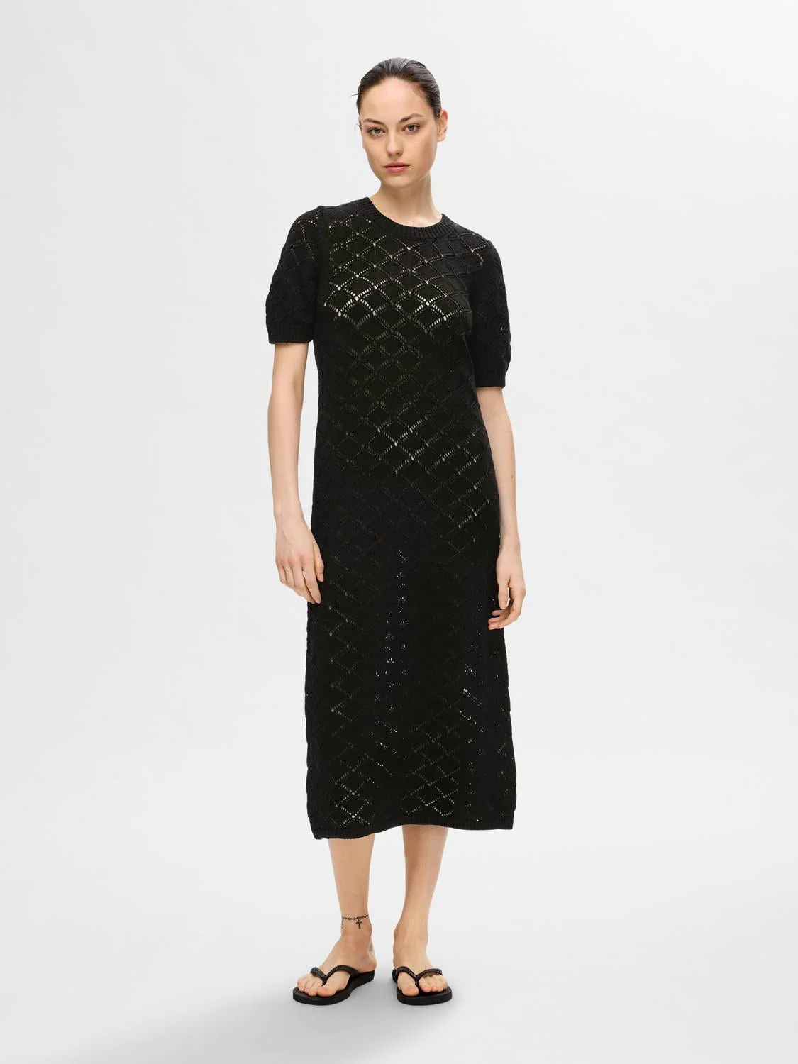 Vinna Ss Long Knit Dress Black - Image 5