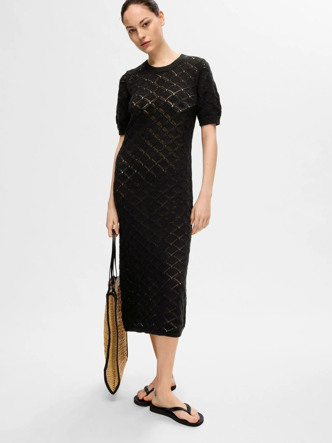 Vinna Ss Long Knit Dress Black - Image 6