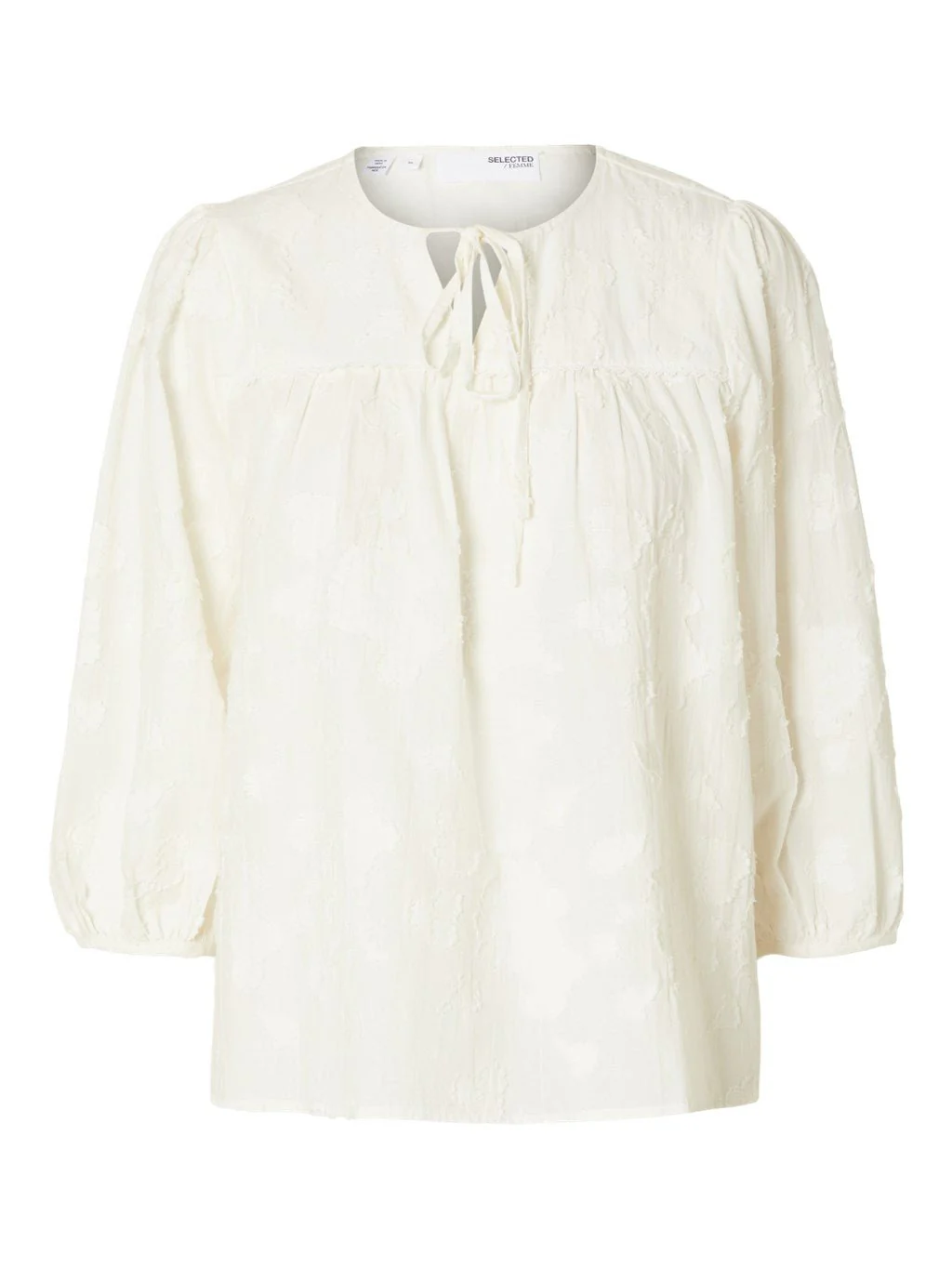 Corina 3/4 Jaquard Top Snow White