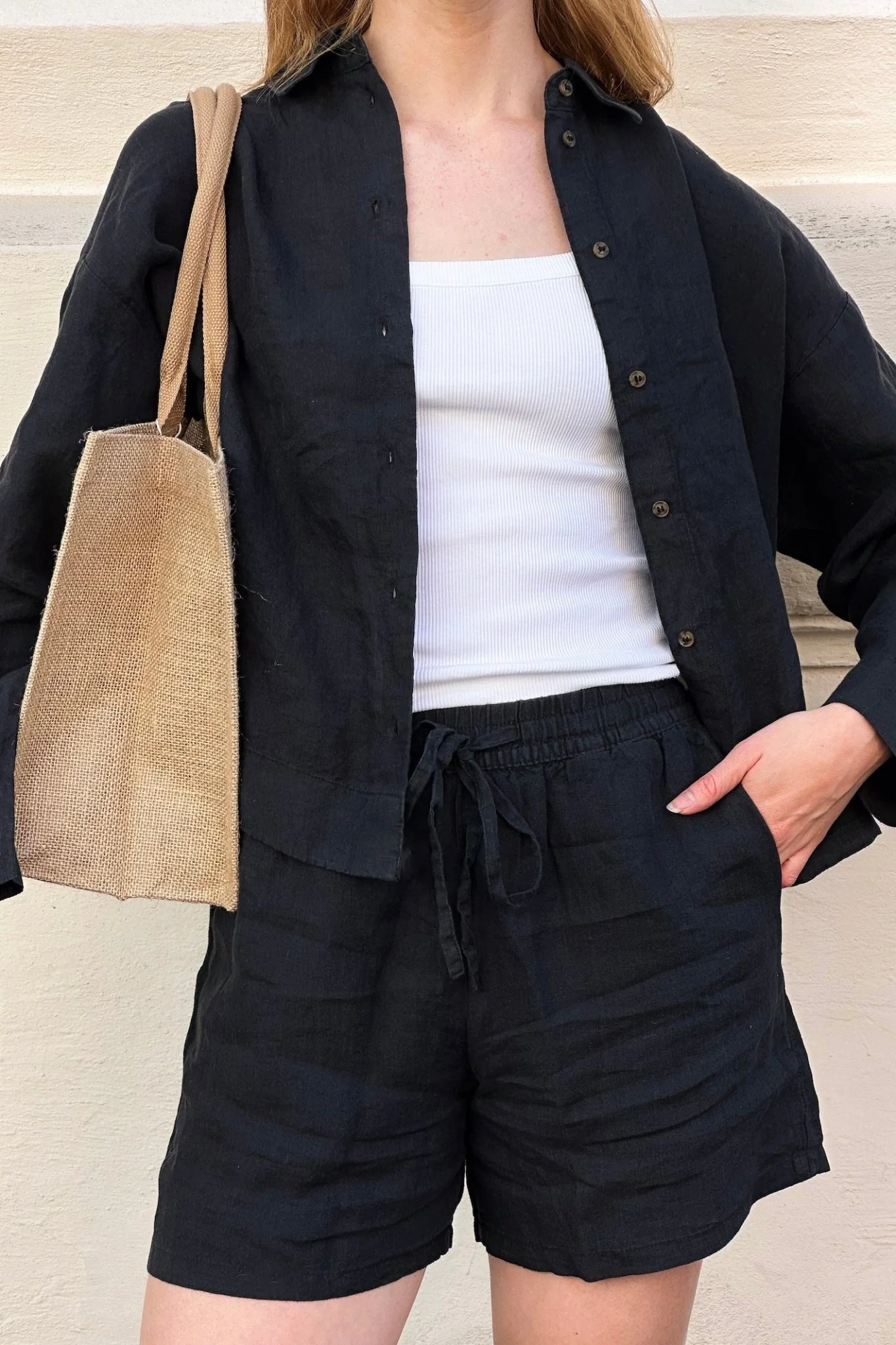 Linnie Ls Linen Shirt Black - Image 4