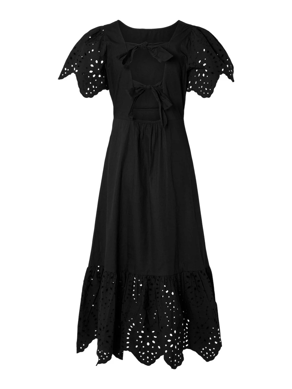 Kelli Ss Ankle Broderi Dress Black - Image 2