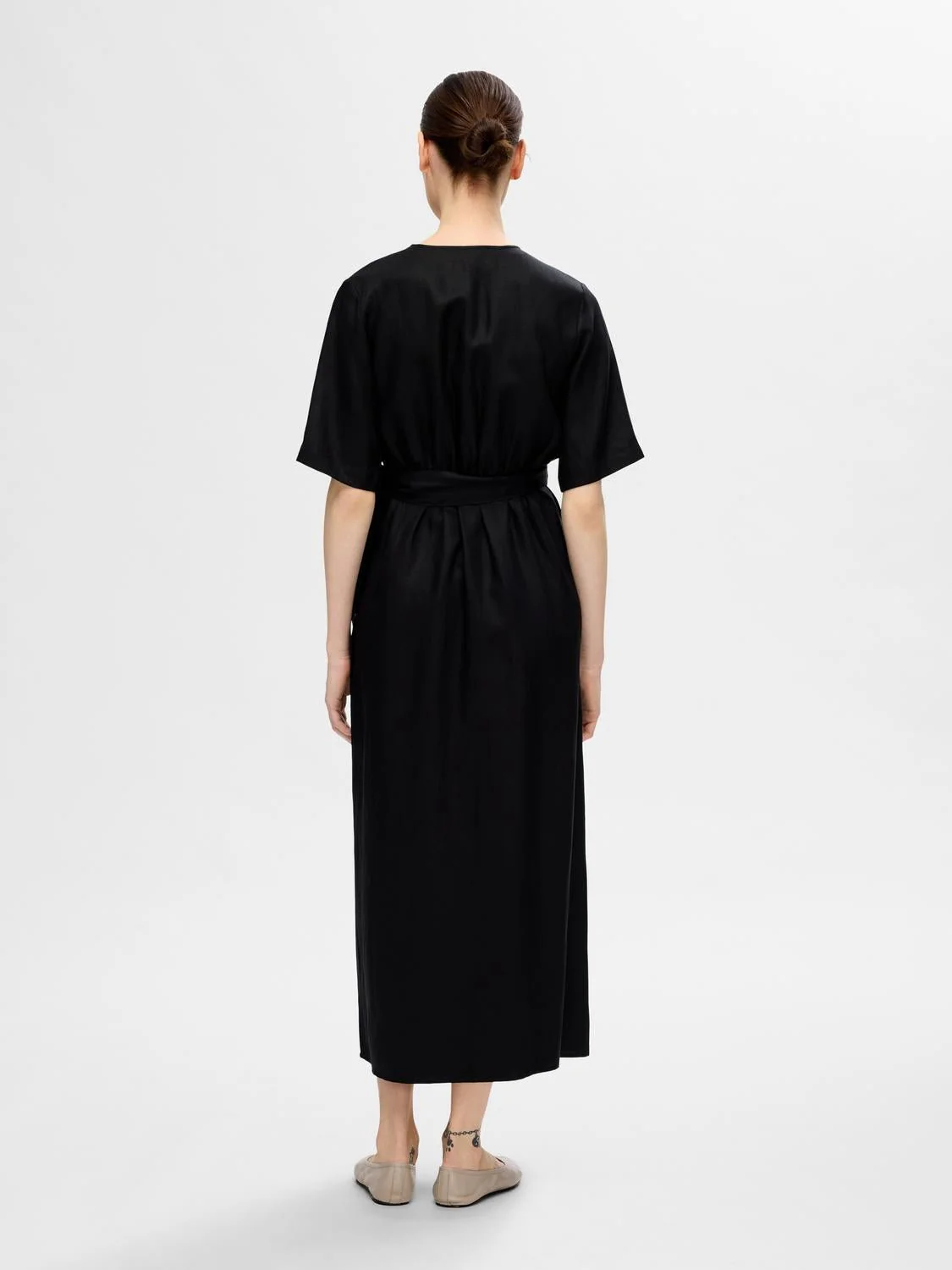 Allesandra 2/4 Ankle Wrap Dress Black - Image 11