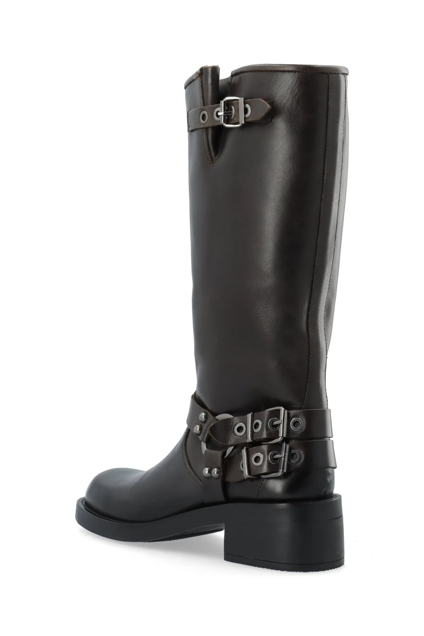 Biaharper Biker Boot Pull Up Leather Dark Brown - Image 3