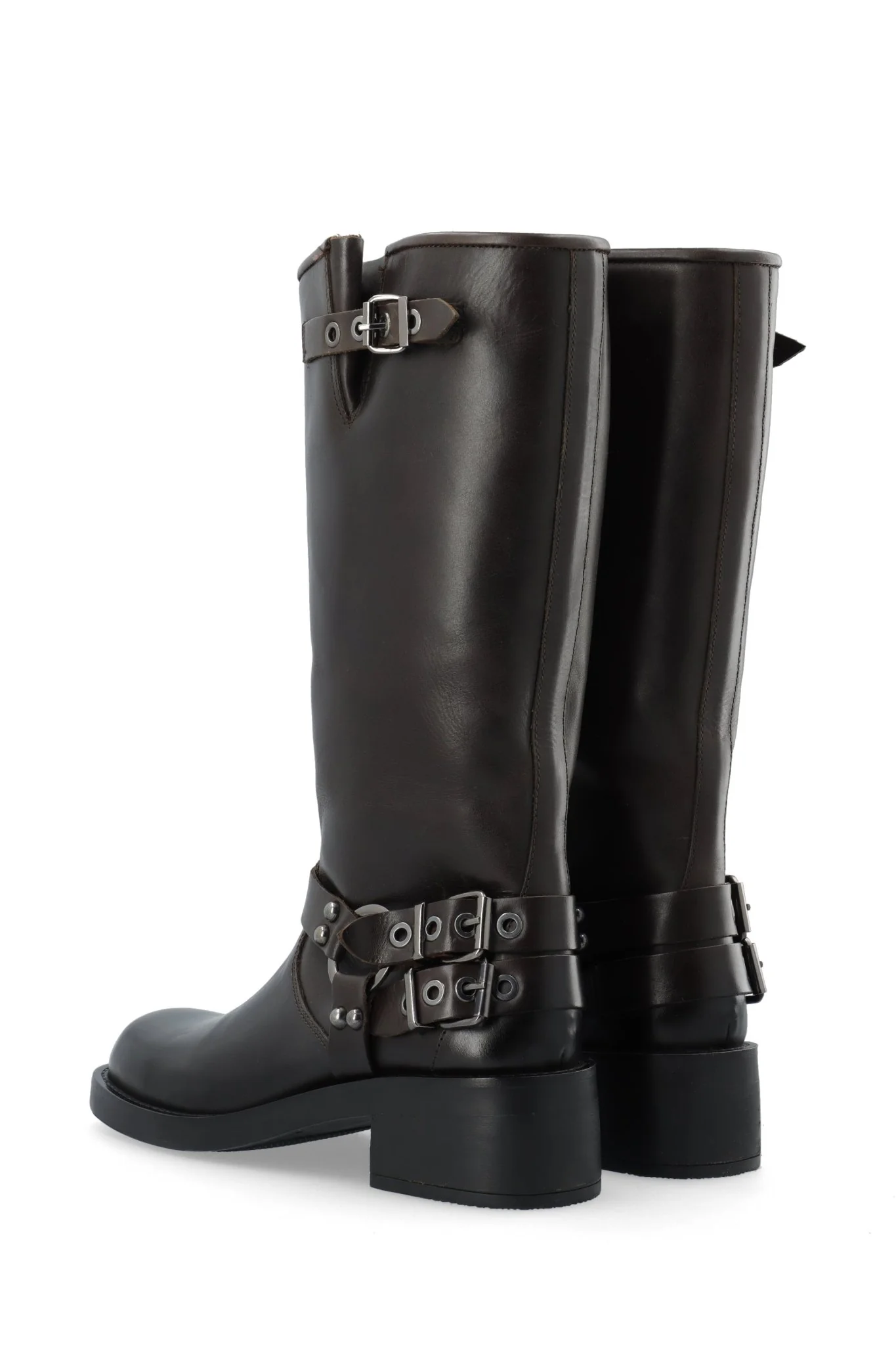 Biaharper Biker Boot Pull Up Leather Dark Brown - Image 7