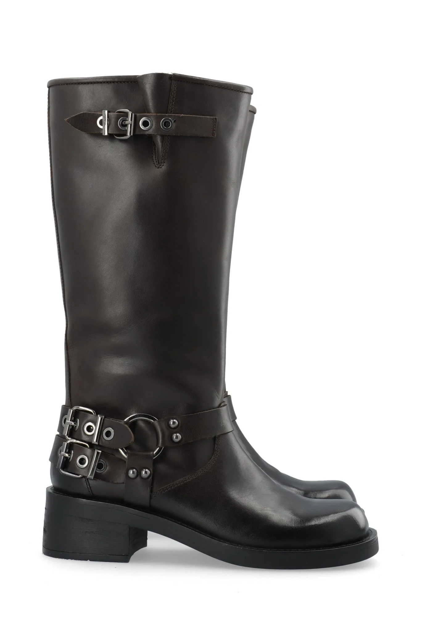 Biaharper Biker Boot Pull Up Leather Dark Brown - Image 8