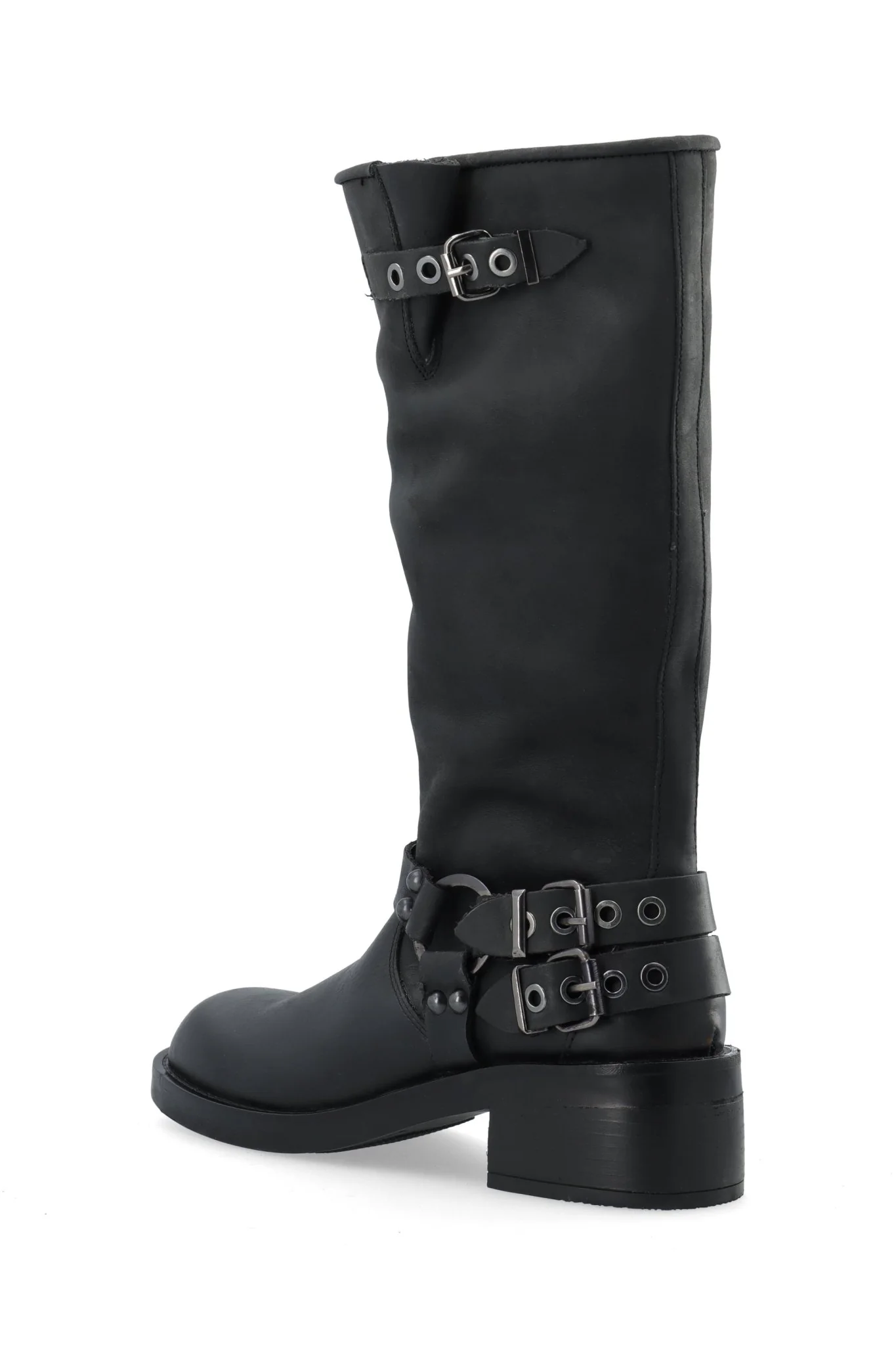 Biaharper Biker Boot Pull Up Leather Black - Image 3